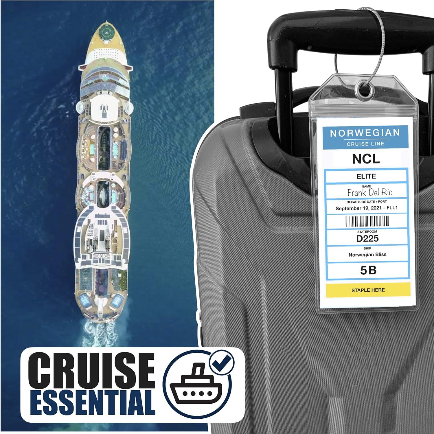 Portaetiquetas de Equipaje Cruise On NCL - Paquete de 4, Impermeables