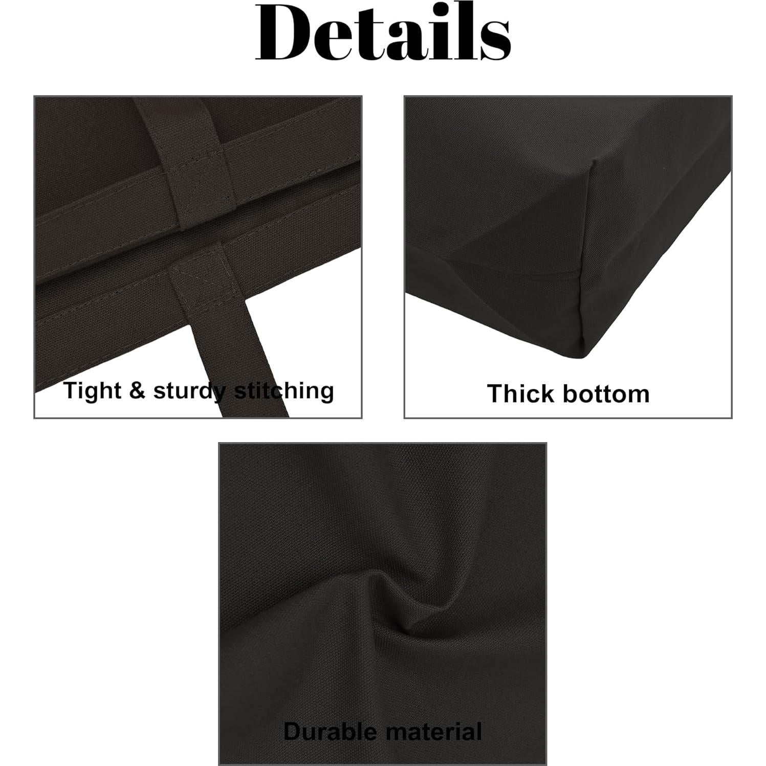 Bolsa de Lona Grande Ghsiuly Reutilizable 68.6x39.4cm Negra