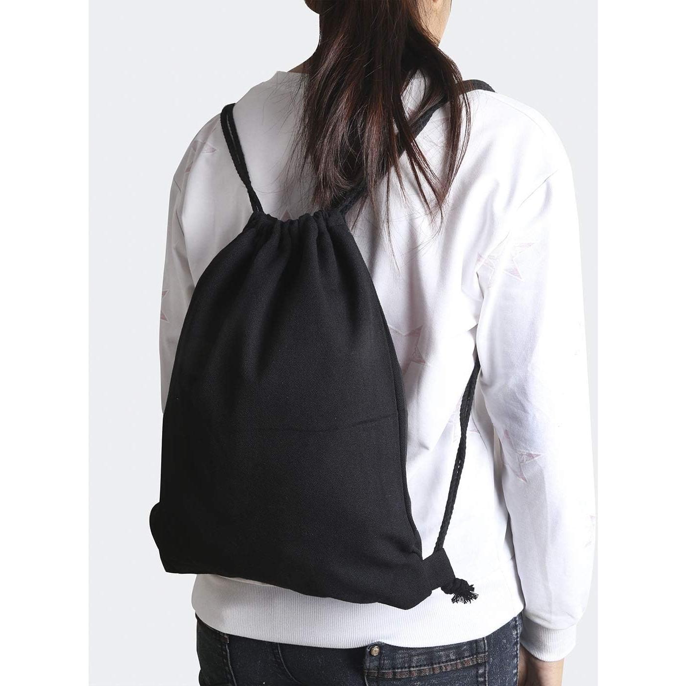 Mochila de Cuerda de Lienzo de Algodón Pack de 2 - Negro