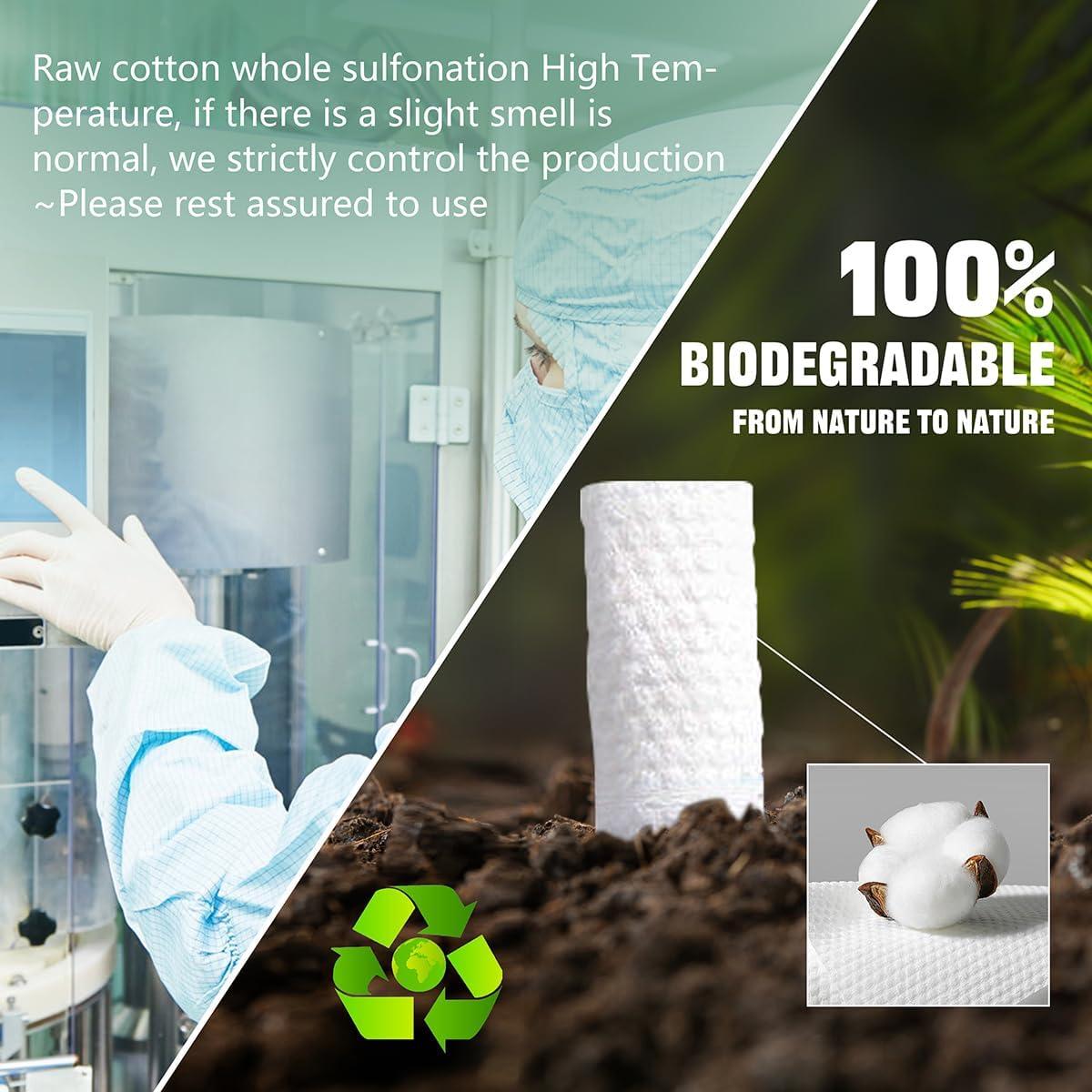 Toallas Faciales Desechables de Algodón 100 Unidades Suaves