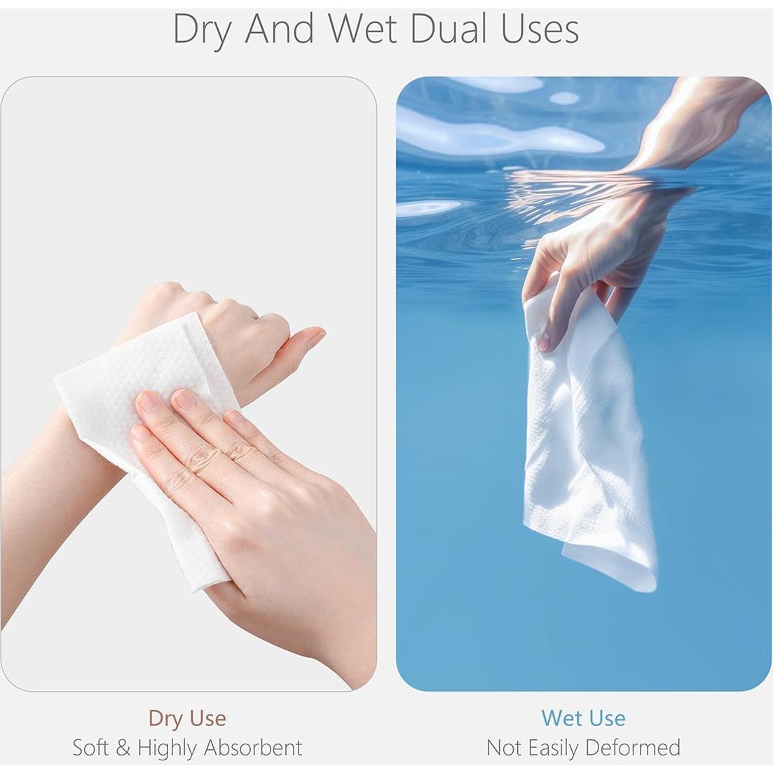 Toallas Faciales Desechables de Algodón 100 Unidades Suaves