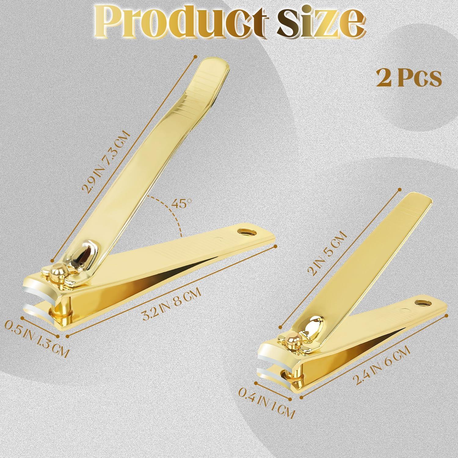 Set de Tijeras de Uñas Rocutus 2 Piezas Dorado - Cortauñas Ergonómicos