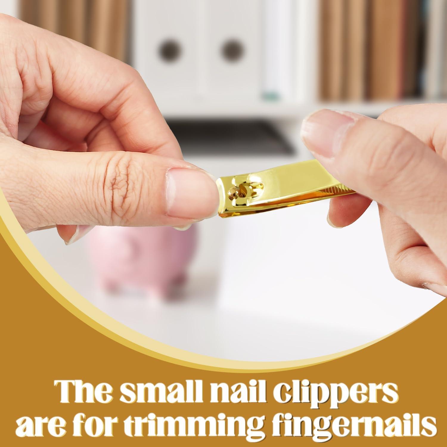 Set de Tijeras de Uñas Rocutus 2 Piezas Dorado - Cortauñas Ergonómicos