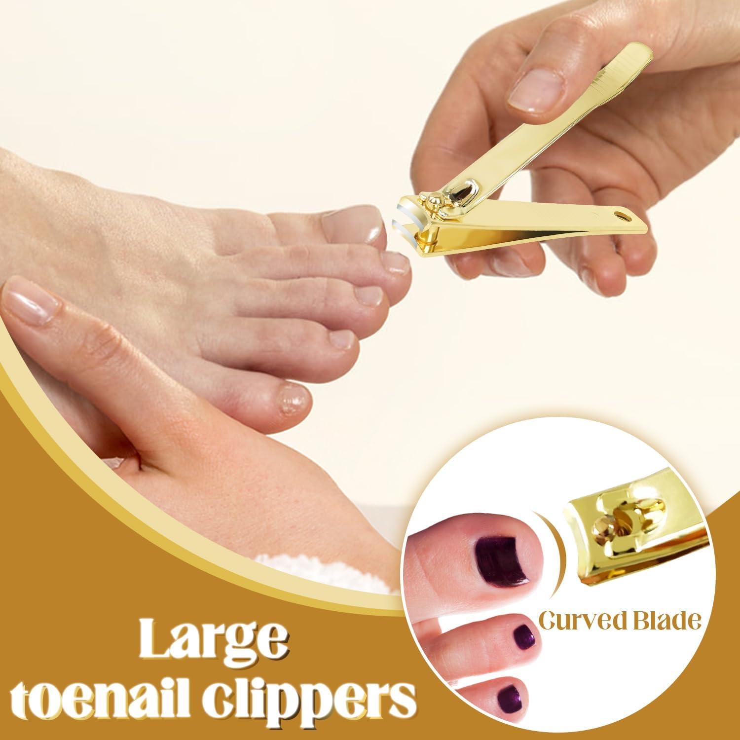 Set de Tijeras de Uñas Rocutus 2 Piezas Dorado - Cortauñas Ergonómicos