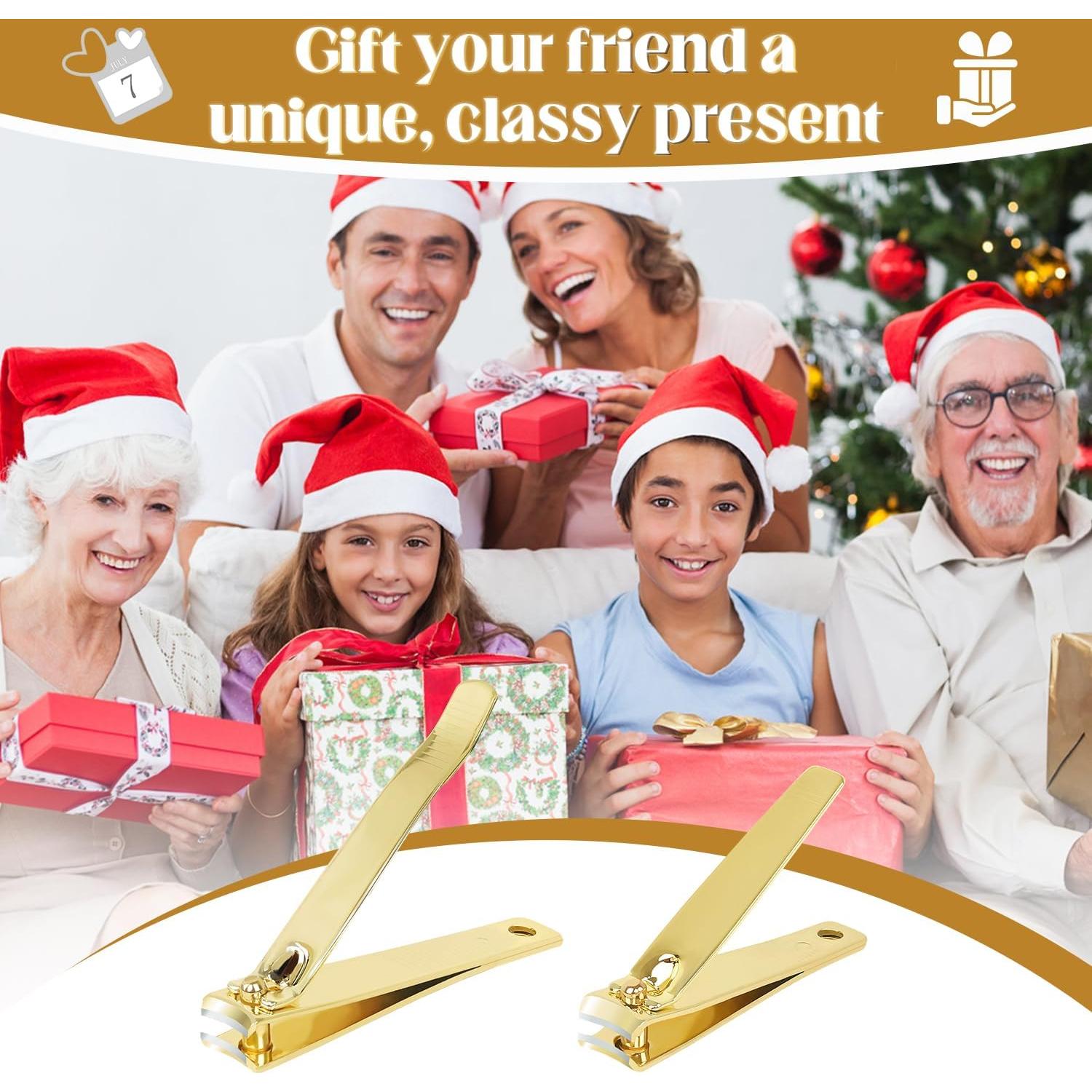 Set de Tijeras de Uñas Rocutus 2 Piezas Dorado - Cortauñas Ergonómicos