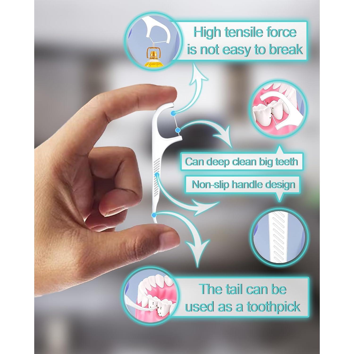 Dispensador de Hilo Dental Portátil Holy Rose Azul - 80 Palillos