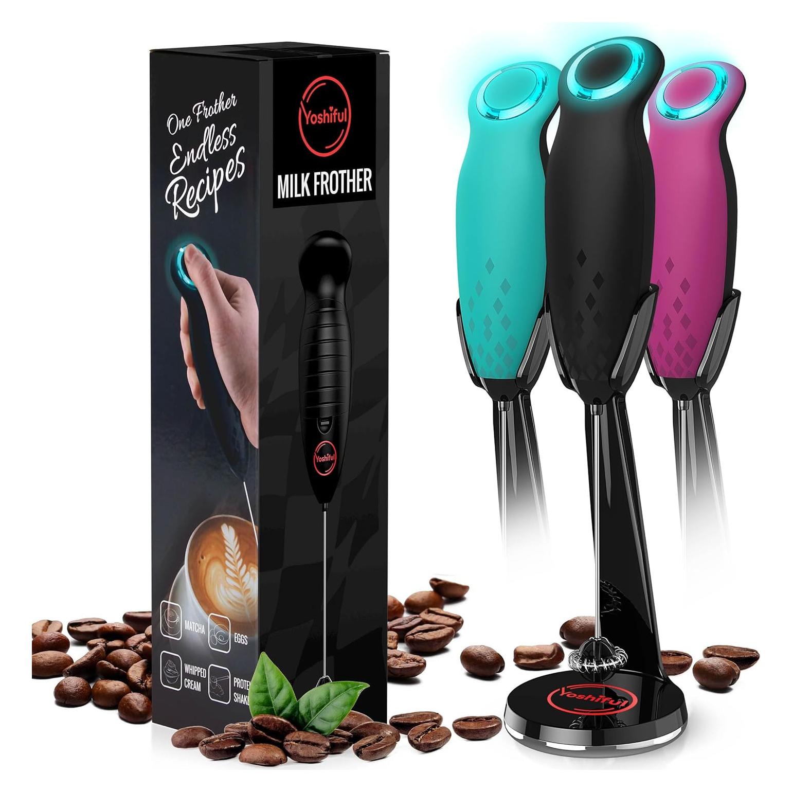 Espumador de Leche Eléctrico YOSHIFUL con Soporte Antideslizante