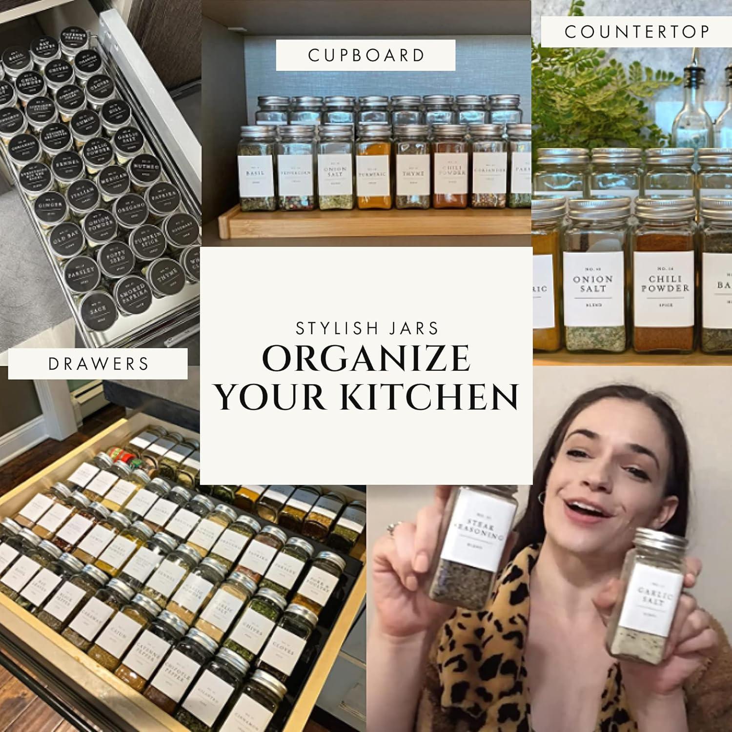 Set de Frascos de Especias de Vidrio Finessy 24 Piezas 4oz