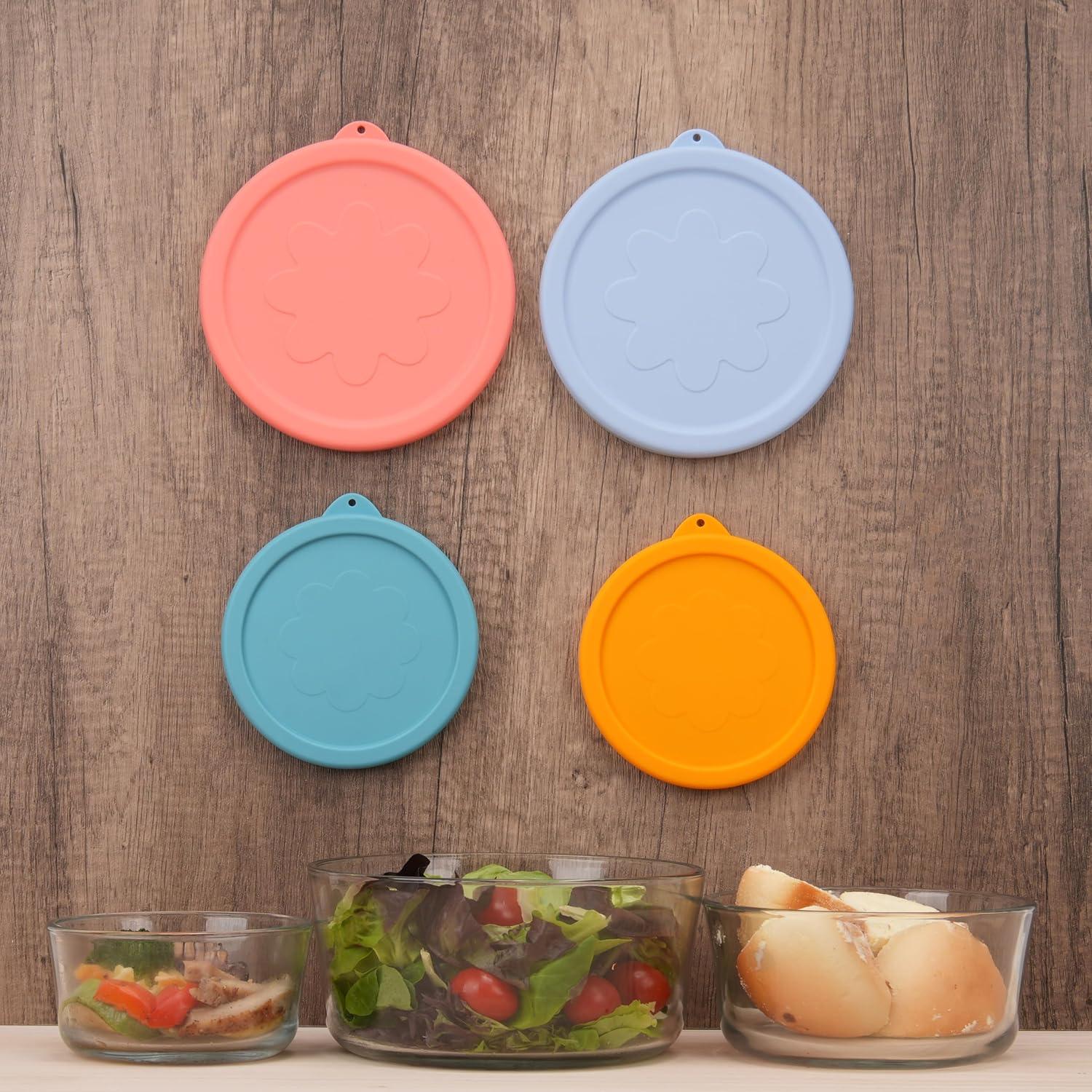 Tapa de Silicona LUVCOSY para Recipientes de Vidrio - 4 Piezas