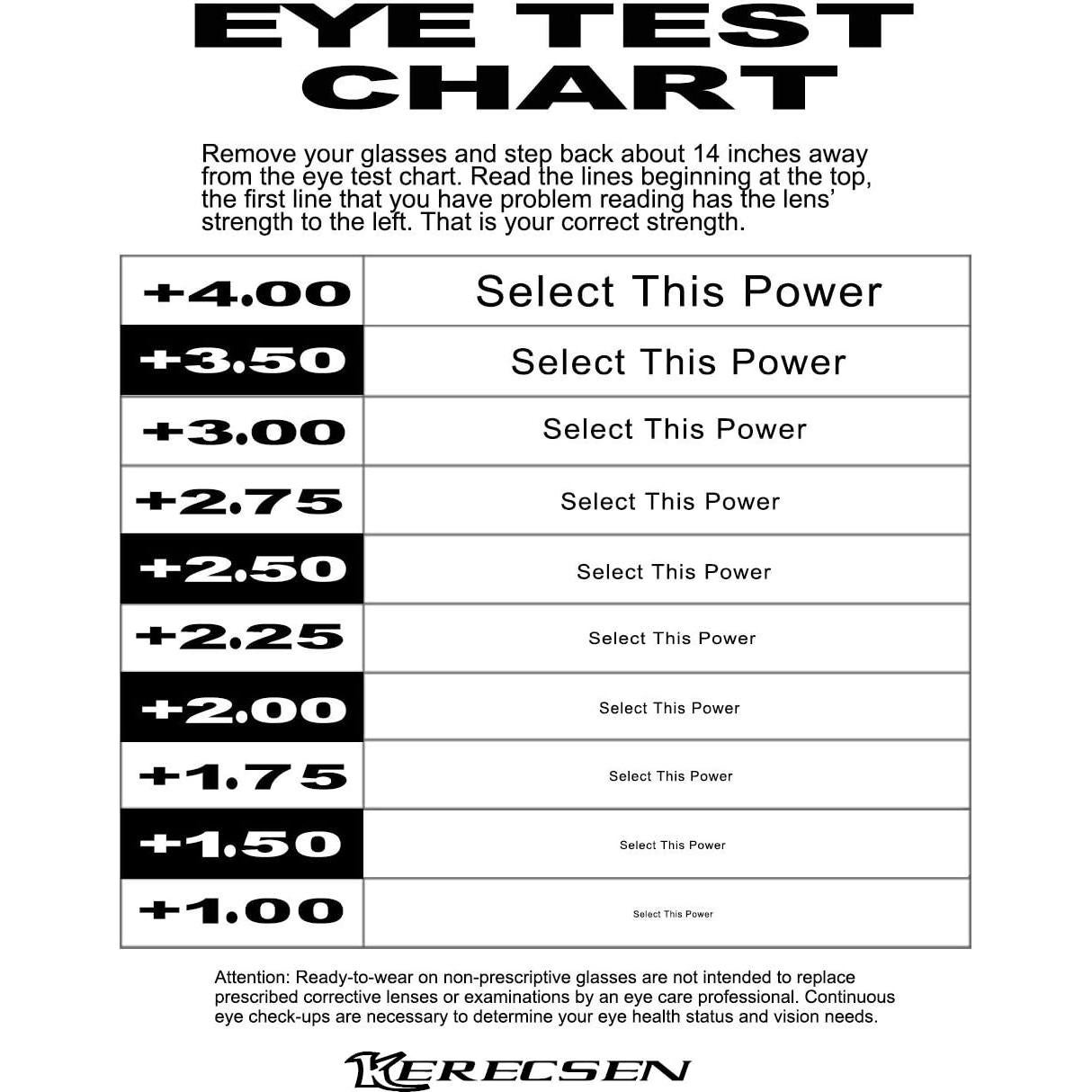 Gafas de Lectura Kerecsen 4 Pzas Unisex 1.25 Dioptrías