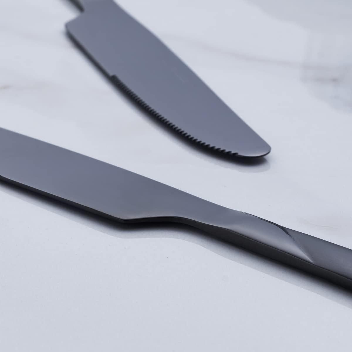 Juego de cuchillos de cena Seeshine 6 piezas acero inoxidable negro