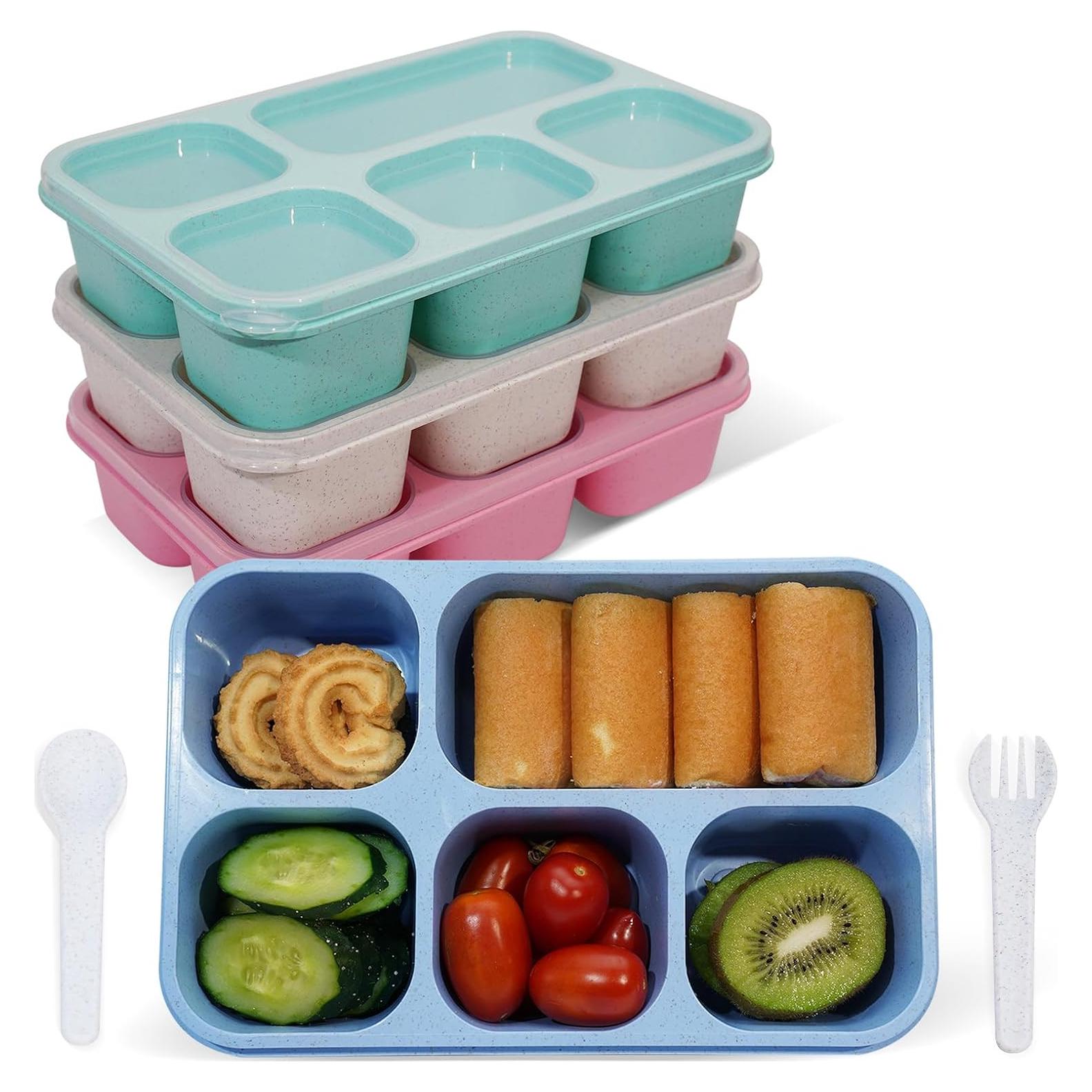 Bento Box Vantuofu 4 Pcs 5 Compartimentos Reutilizables 600ml