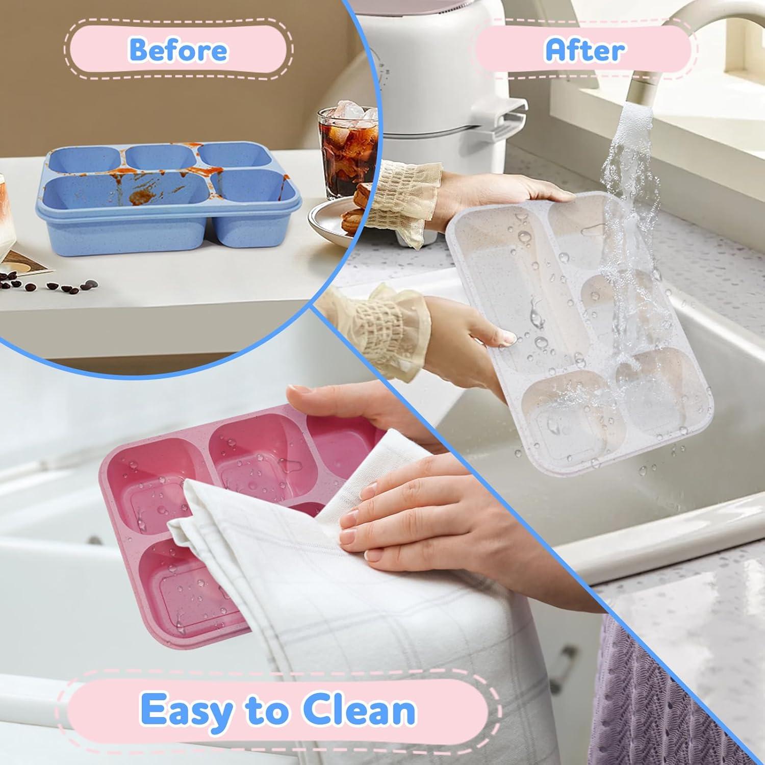 Bento Box Vantuofu 4 Pcs 5 Compartimentos Reutilizables 600ml