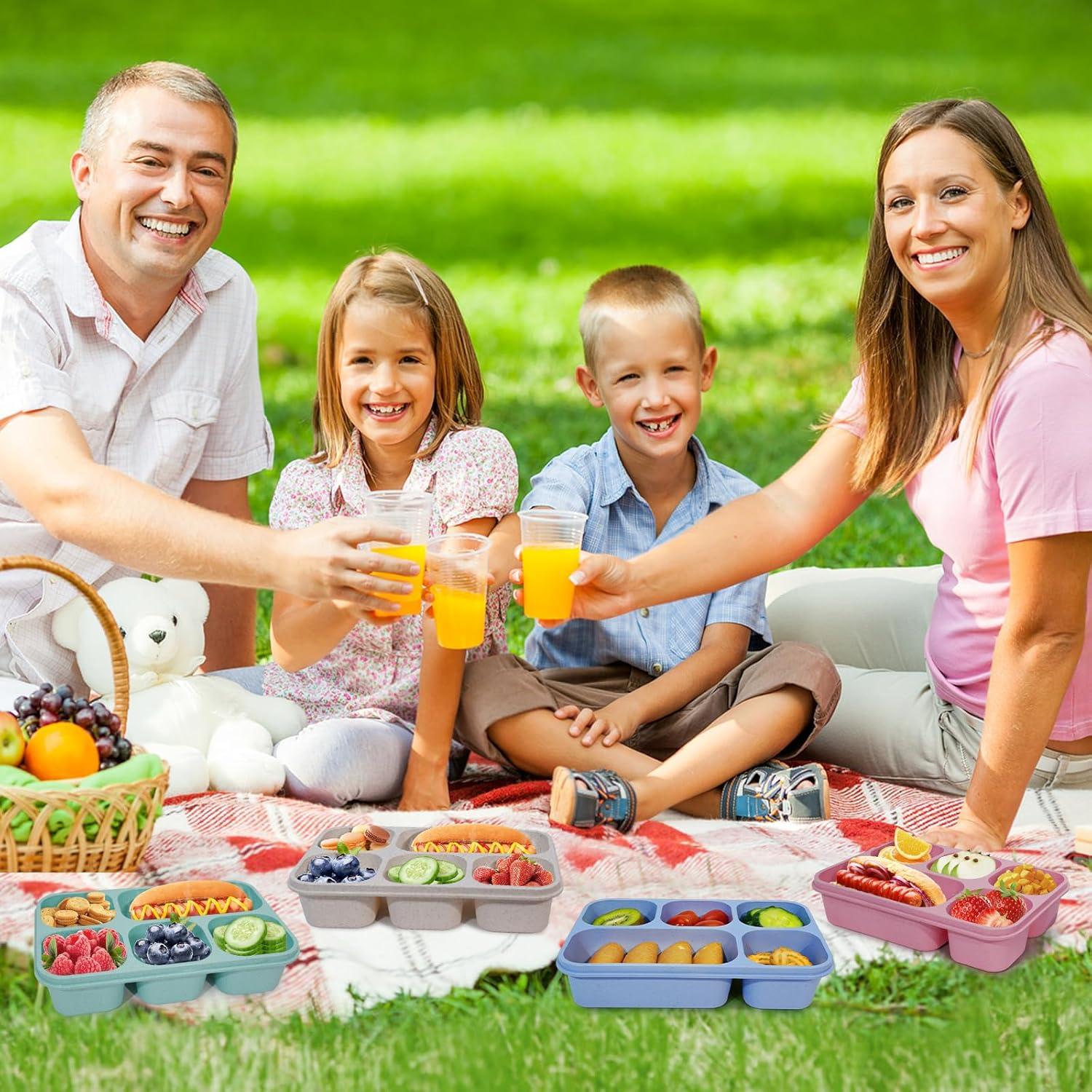 Bento Box Vantuofu 4 Pcs 5 Compartimentos Reutilizables 600ml