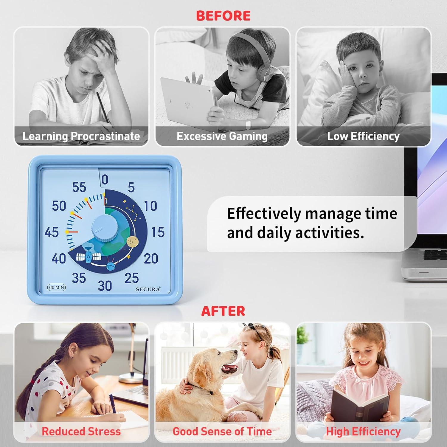 Temporizador Visual Secura 60 Minutos para Niños Azul