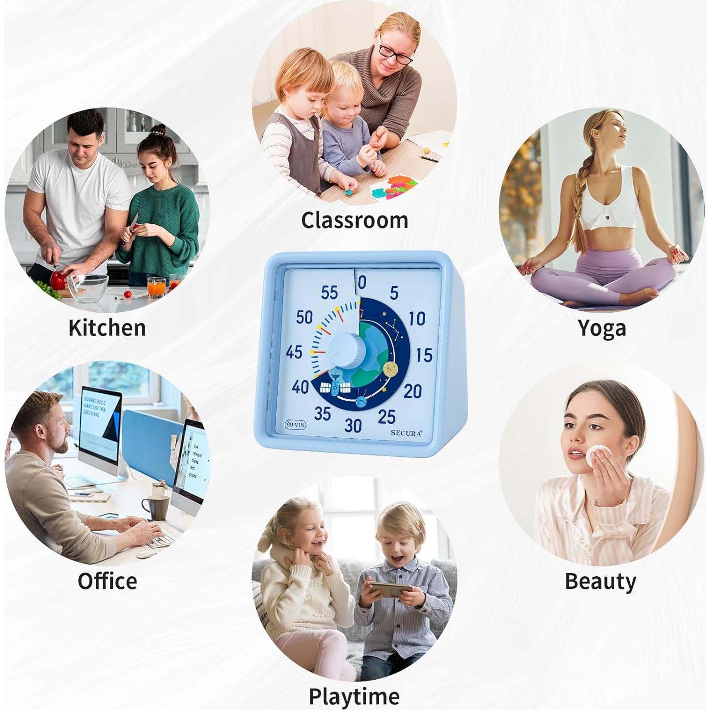 Temporizador Visual Secura 60 Minutos para Niños Azul