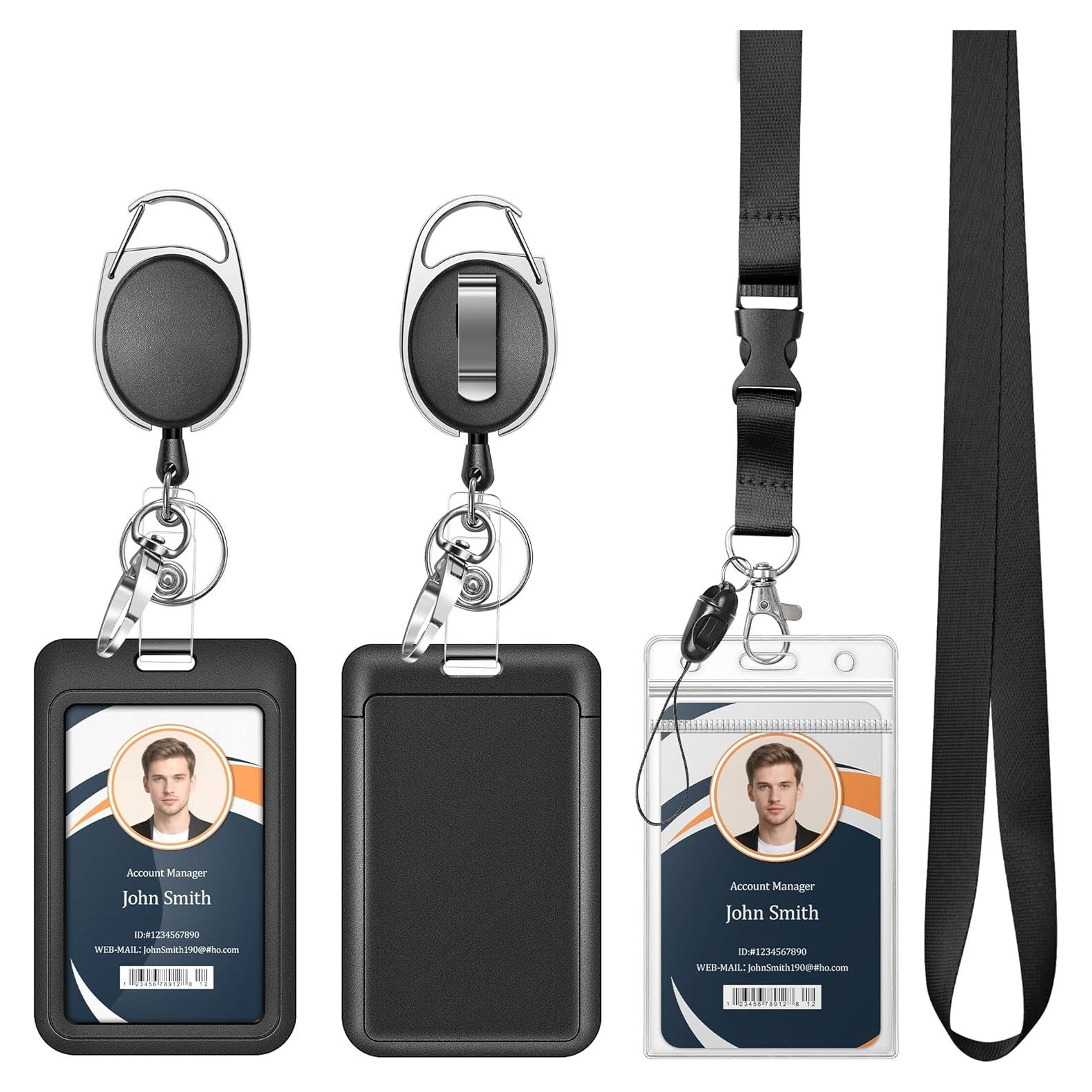 Paquete de 6 Soportes de Insignia DINALLE con Carrete Retráctil