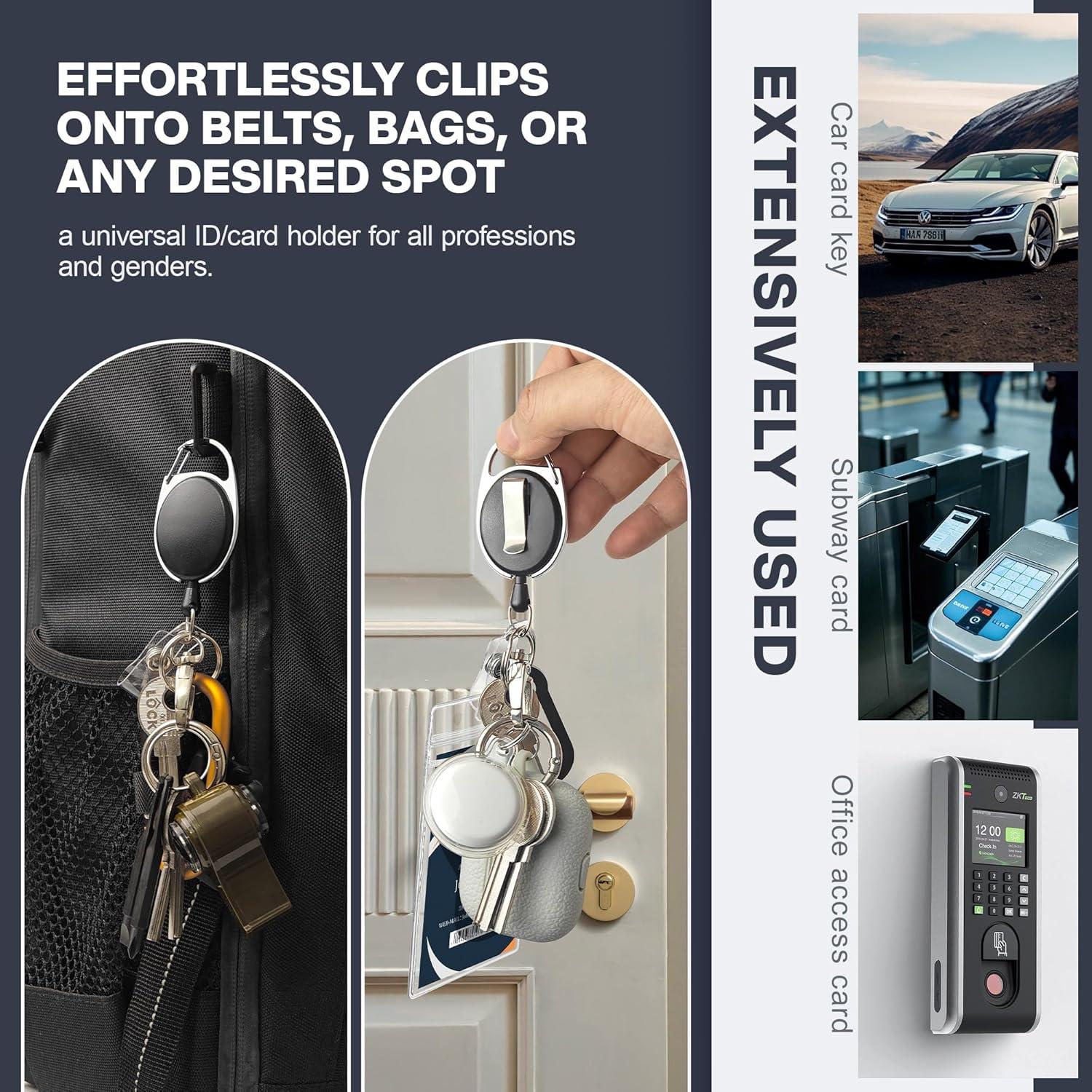 Paquete de 6 Soportes de Insignia DINALLE con Carrete Retráctil