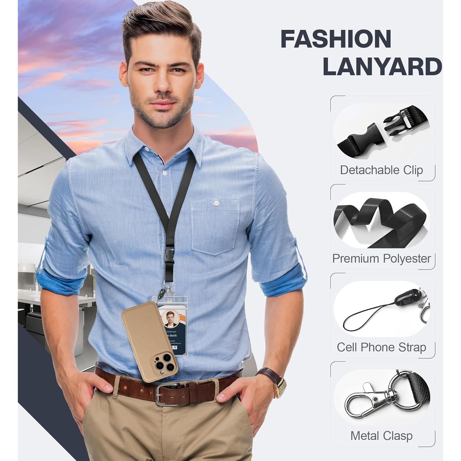 Paquete de 6 Soportes de Insignia DINALLE con Carrete Retráctil