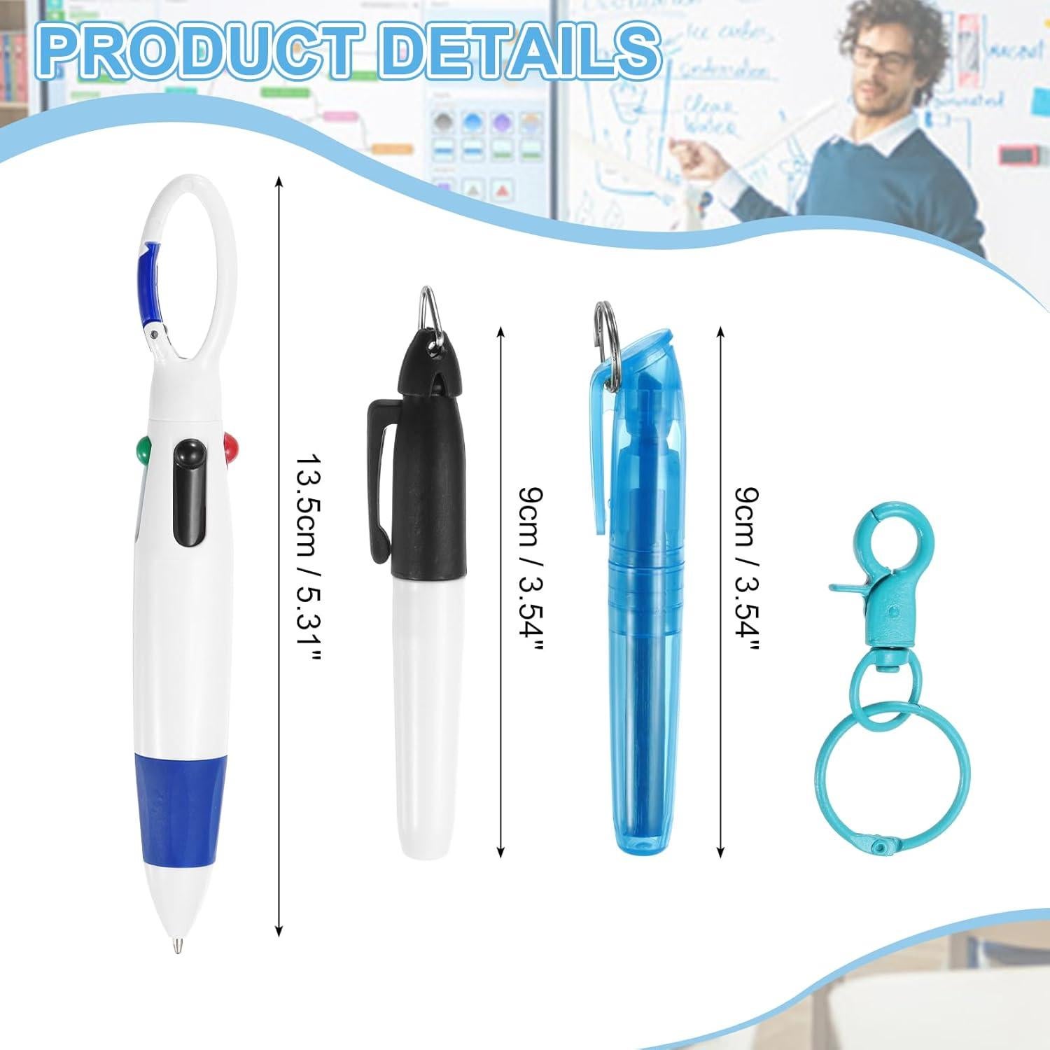 Mini Resaltador PATIKIL Azul con Clip de Llave 9 cm