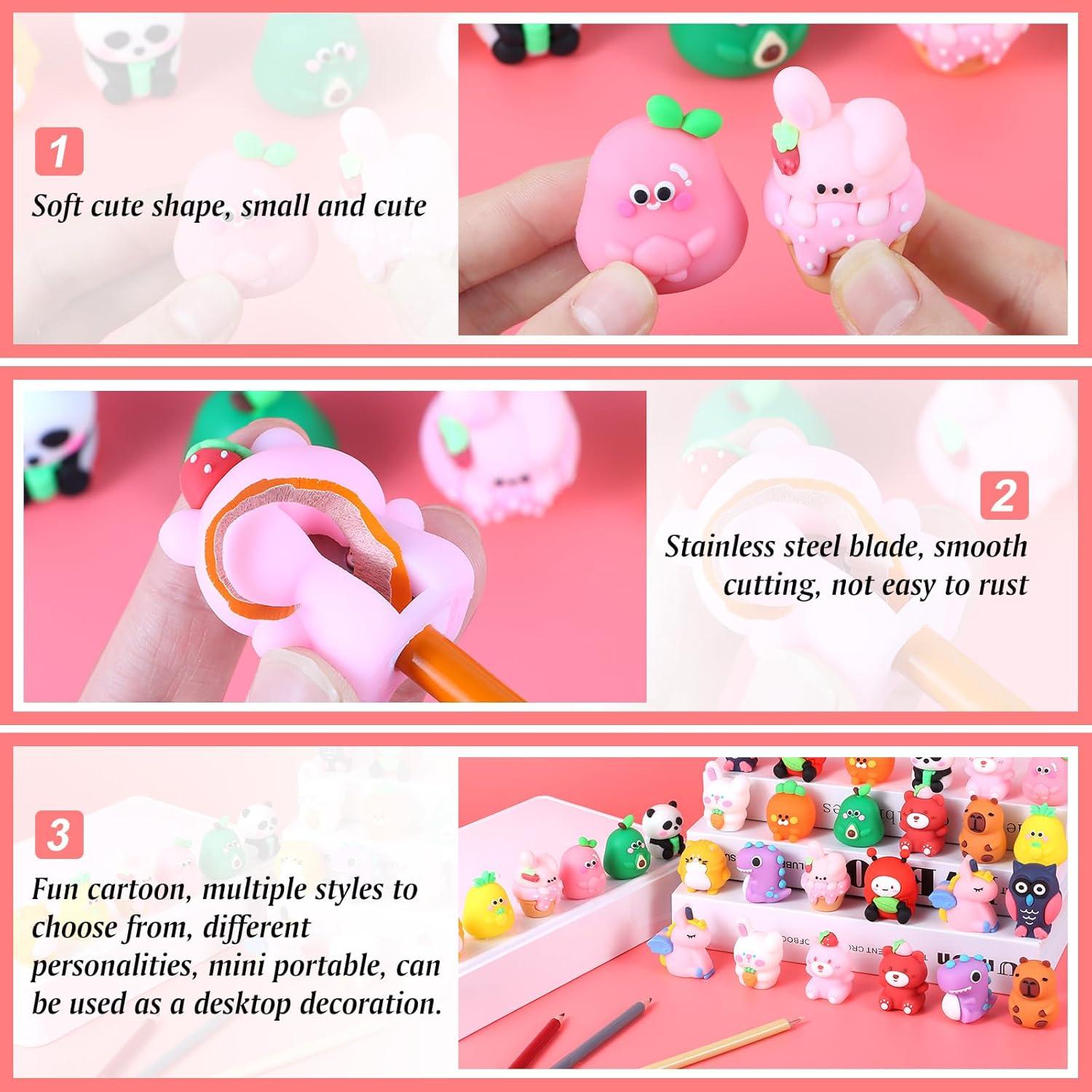 30 Sacapuntas Kawaii LiYiQ Animales Coloridos para Niños