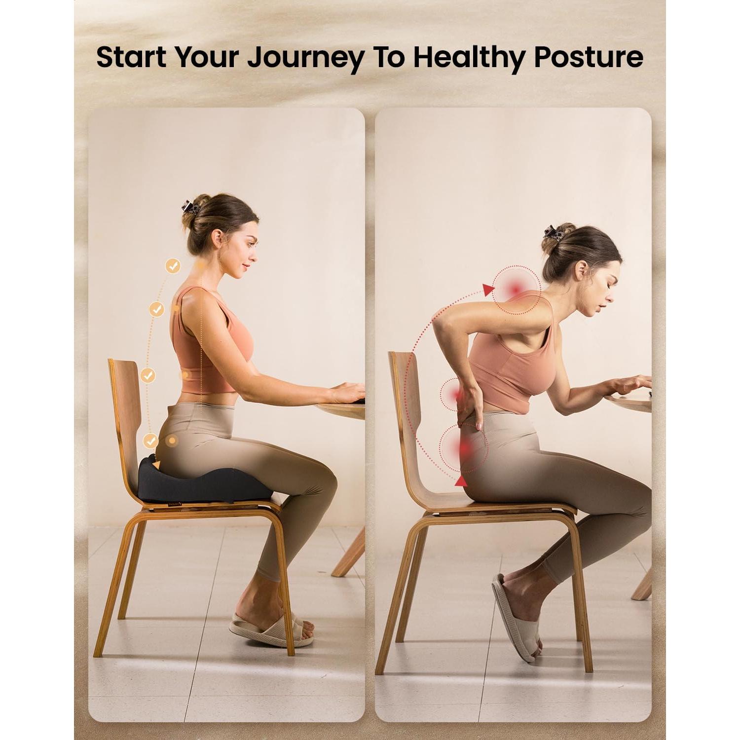 Cojín de Asiento Ergonómico ProtoArc SC Butterfly - Negro