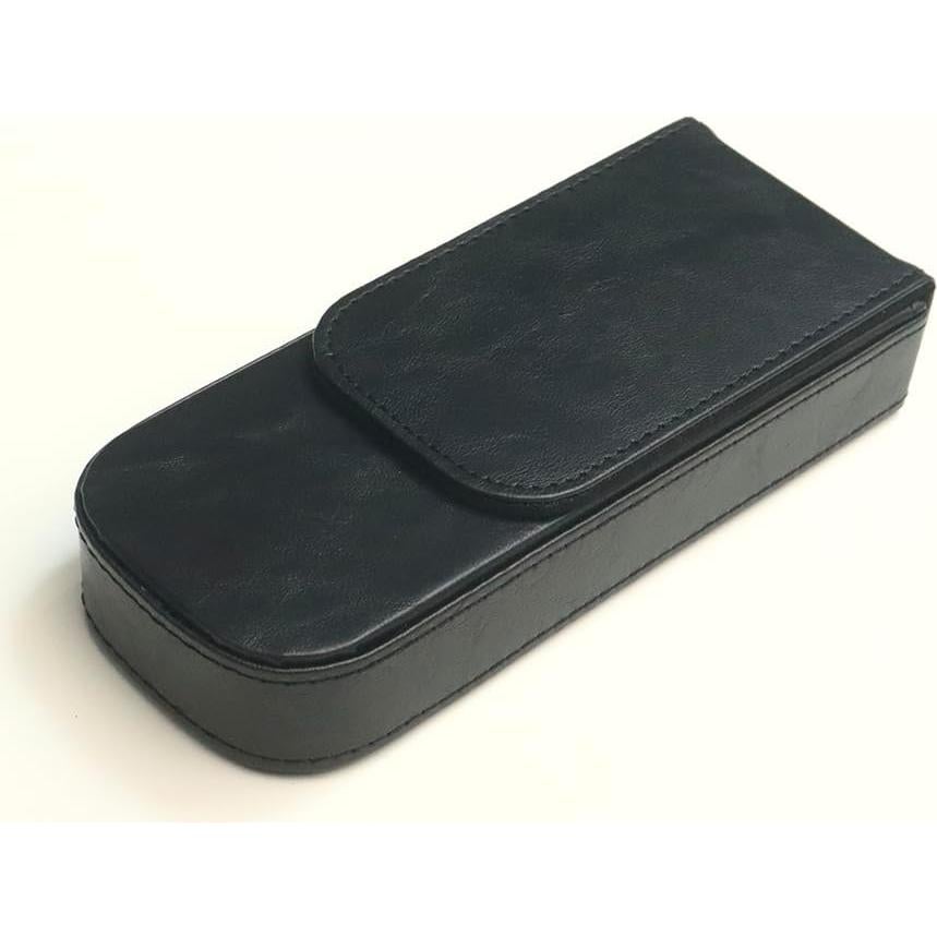Estuche de cuero MIVLXLX para 3 bolígrafos negro