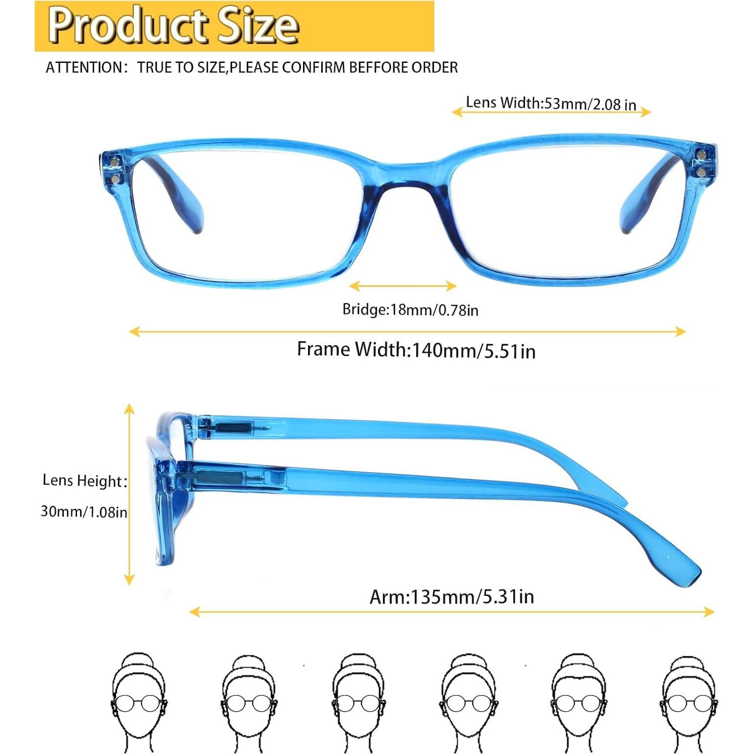 Gafas de Lectura Kerecsen 4 Paquete Azul 4.5 Dioptrías