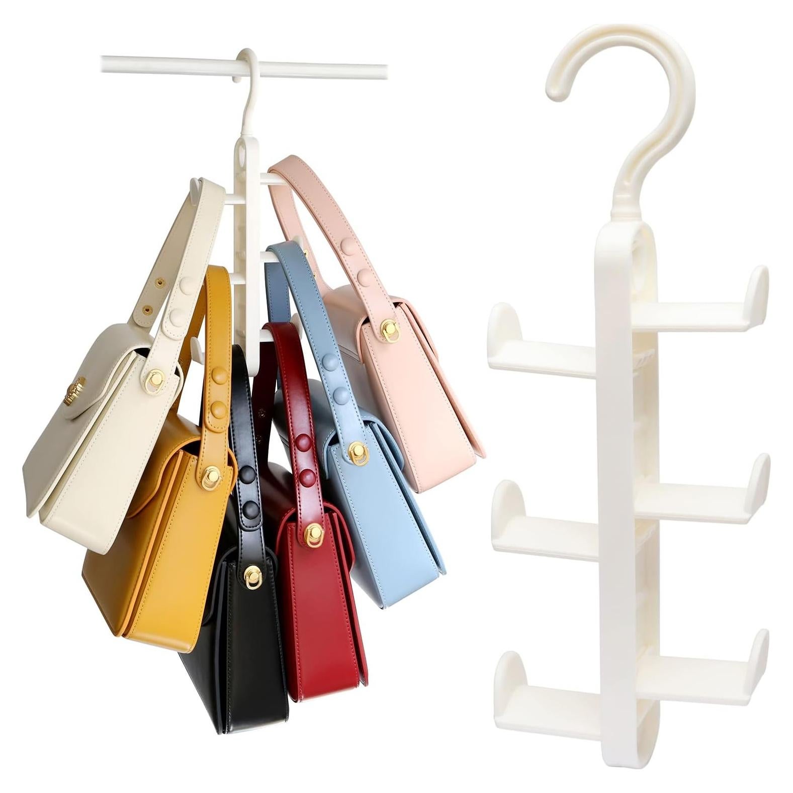 Colgador de Bolsos DAIIMOON, 2 Piezas, Ahorra Espacio, Blanco