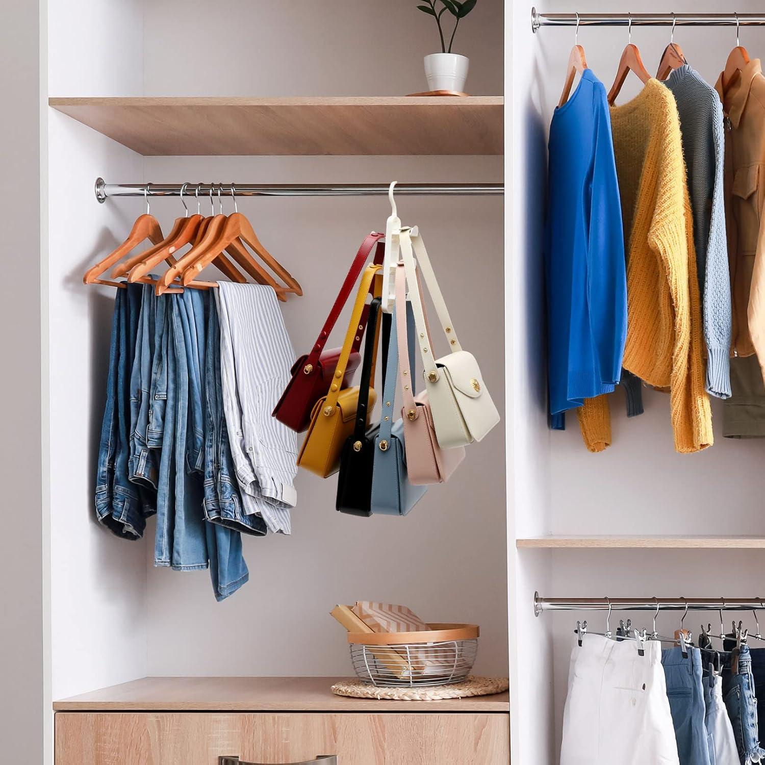 Colgador de Bolsos DAIIMOON, 2 Piezas, Ahorra Espacio, Blanco