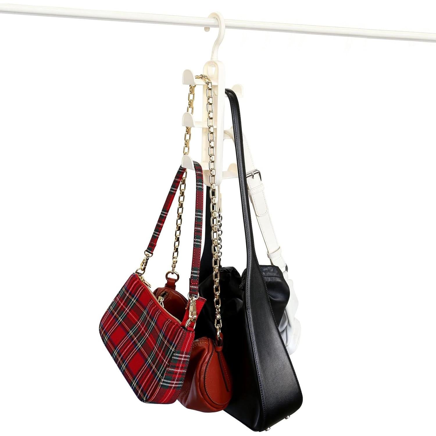 Colgador de Bolsos DAIIMOON, 2 Piezas, Ahorra Espacio, Blanco