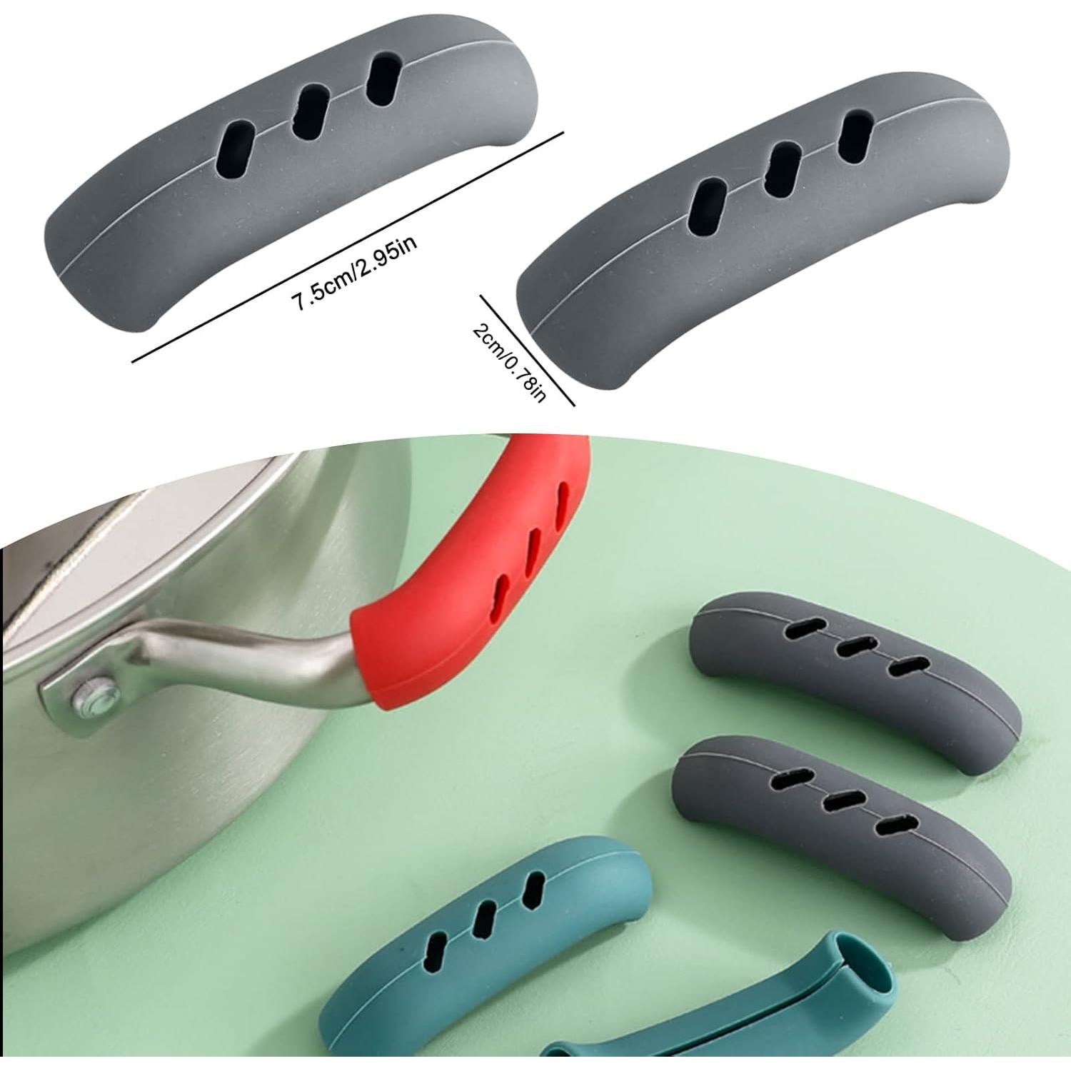 2 Fundas de Silicona para Mangos de Sartenes Huakaile Gris