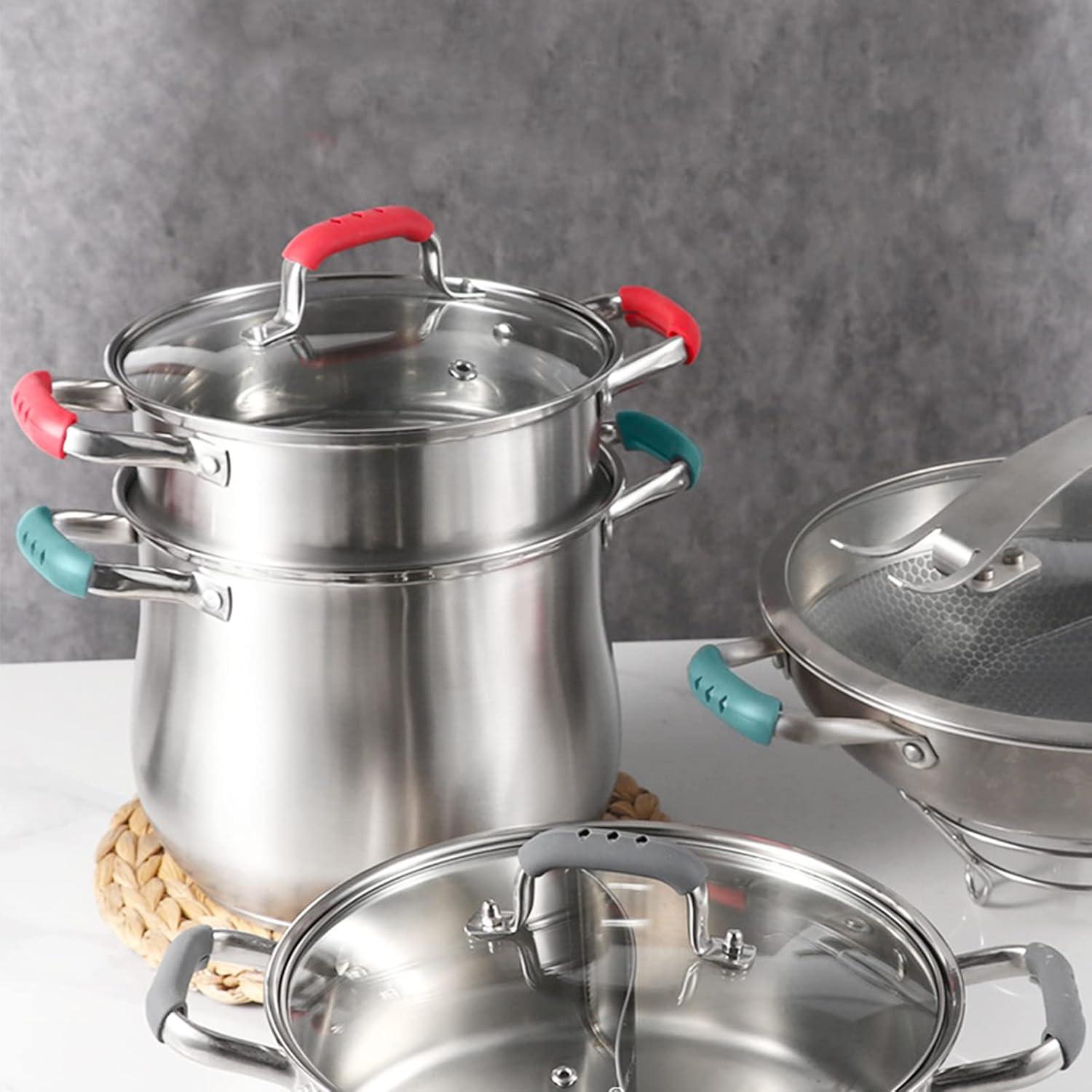 2 Fundas de Silicona para Mangos de Sartenes Huakaile Gris