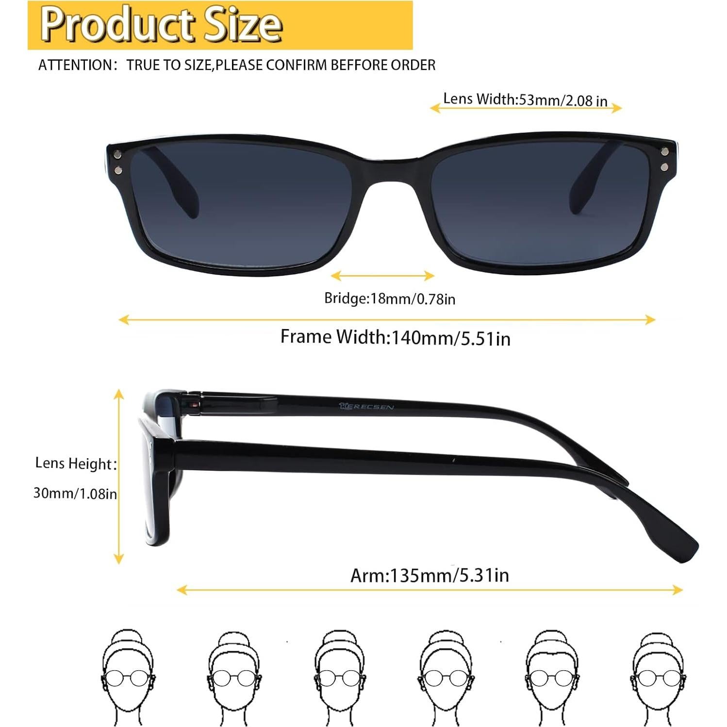 Gafas de Lectura Kerecsen 4 Paquetes 1.5 Dioptrías Unisex