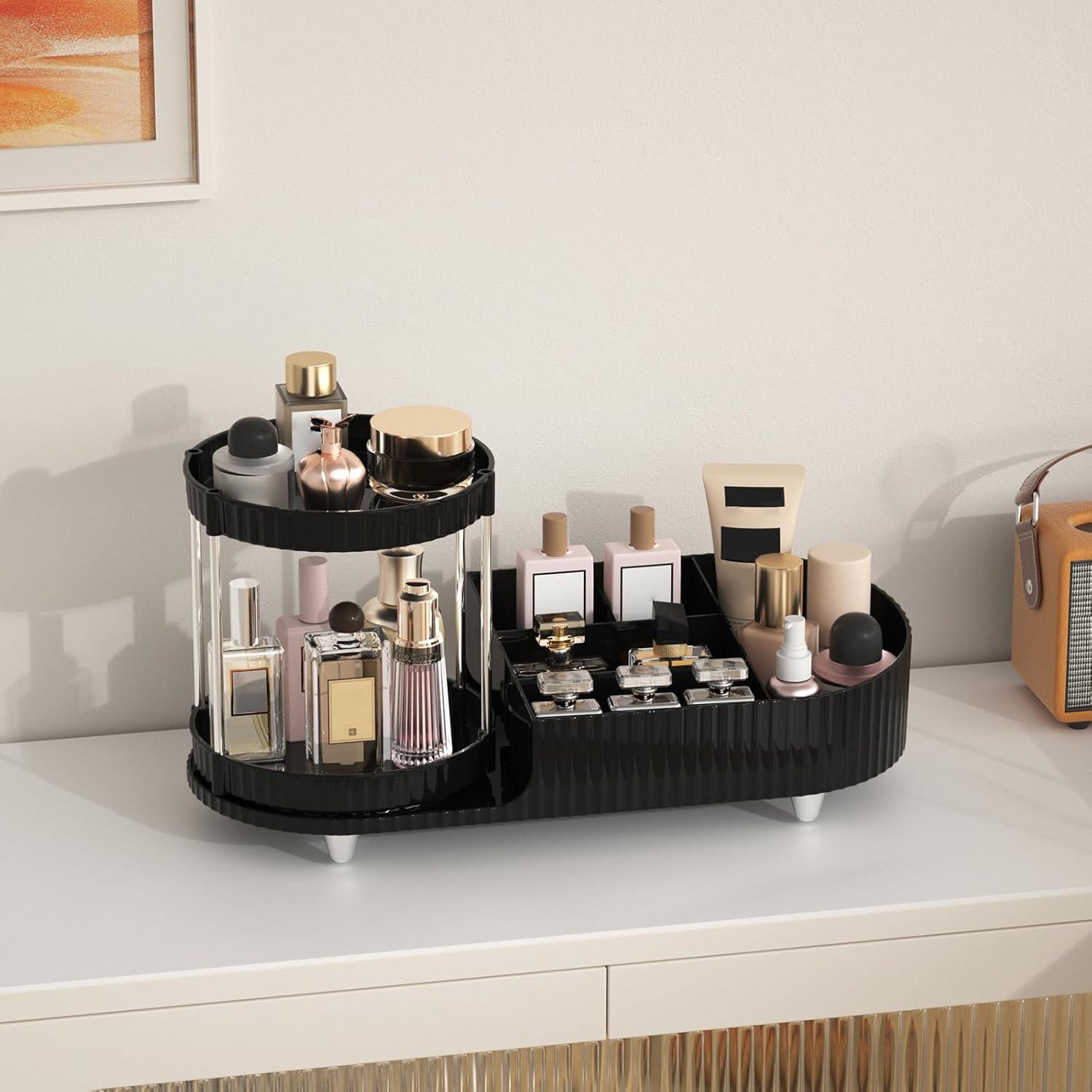 Organizador de Maquillaje Jywantful Negro 7 Compartimentos 360°