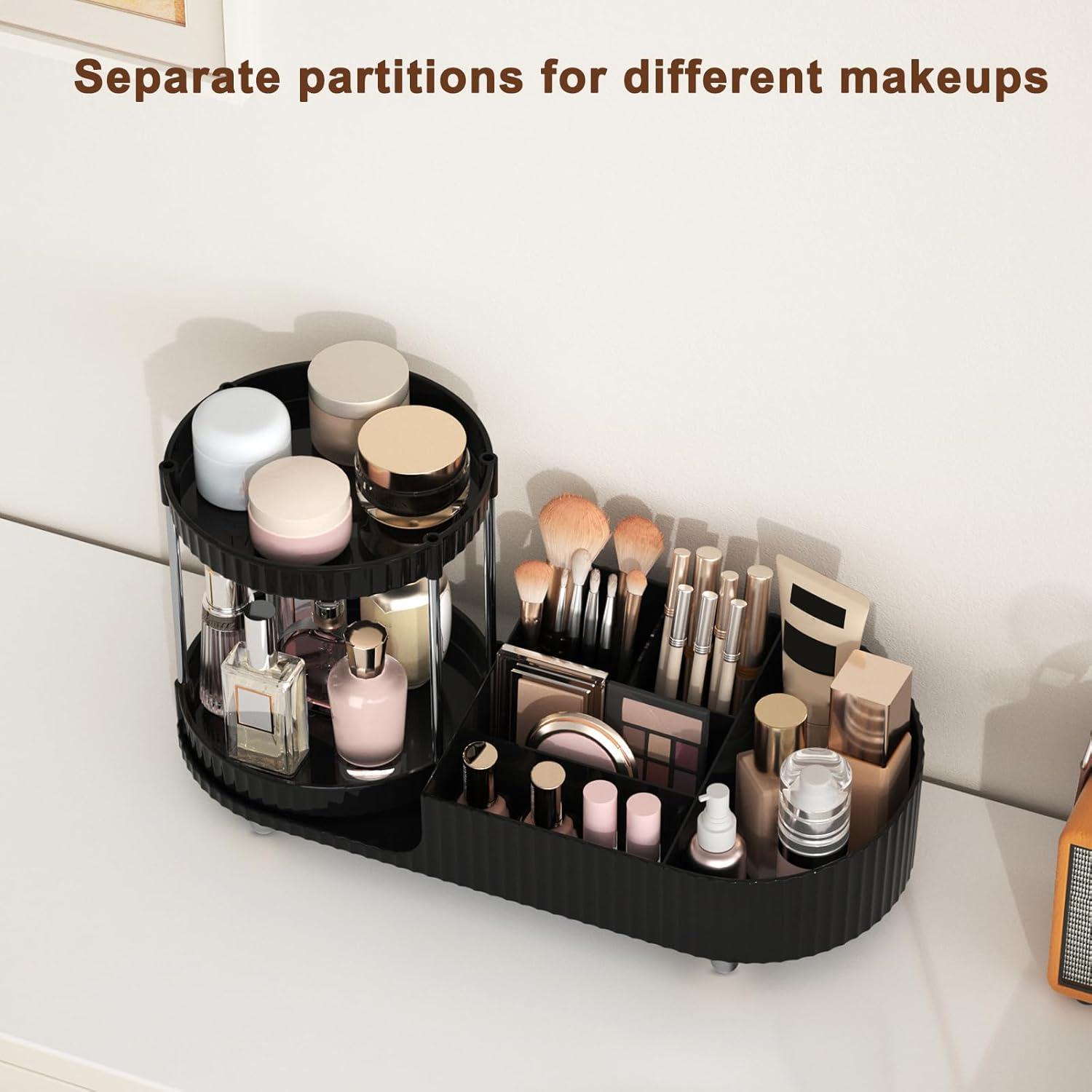 Organizador de Maquillaje Jywantful Negro 7 Compartimentos 360°