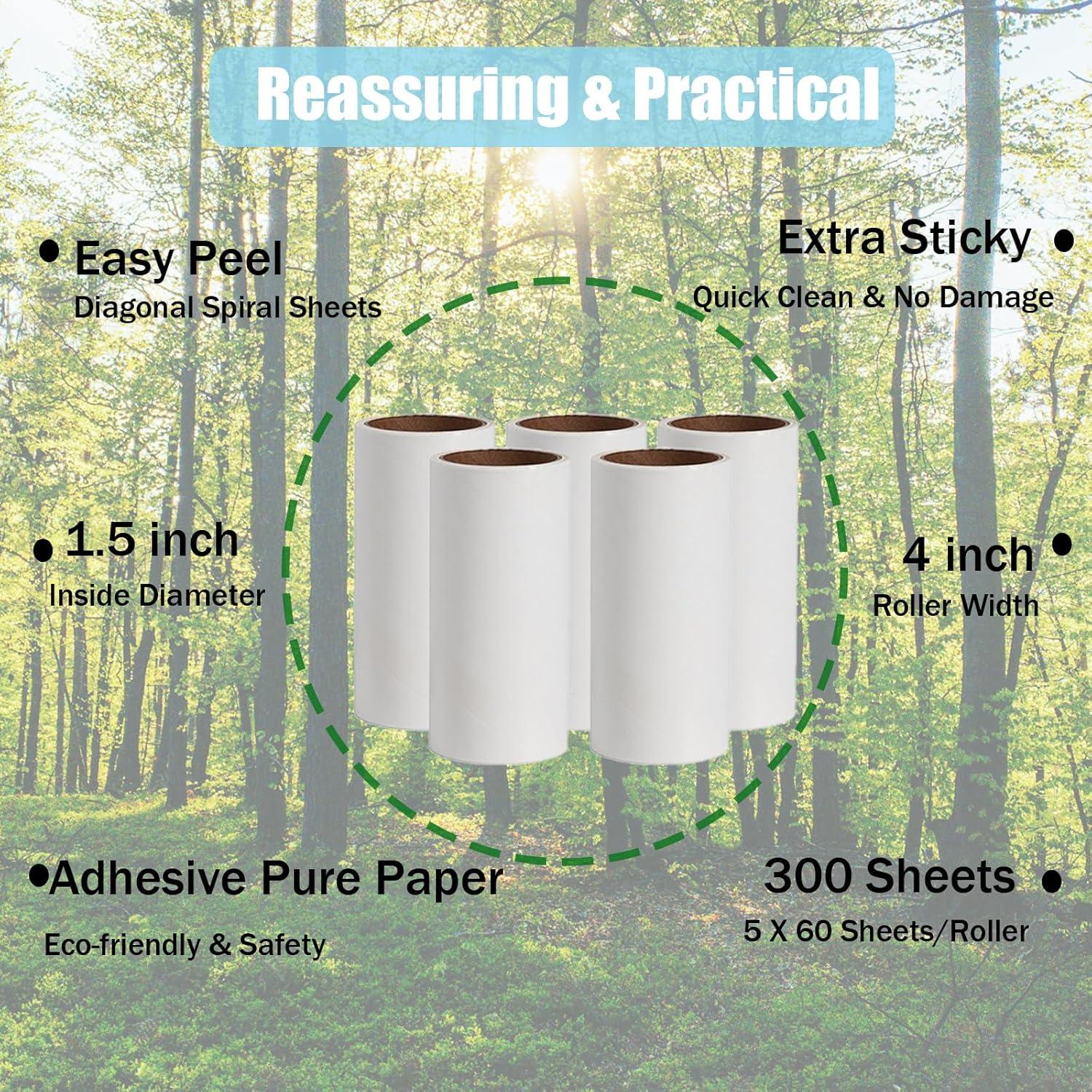 Recargas Rodillo Quitapelusas Rgqphantom 4" Extra Pegajosas 300 Hojas