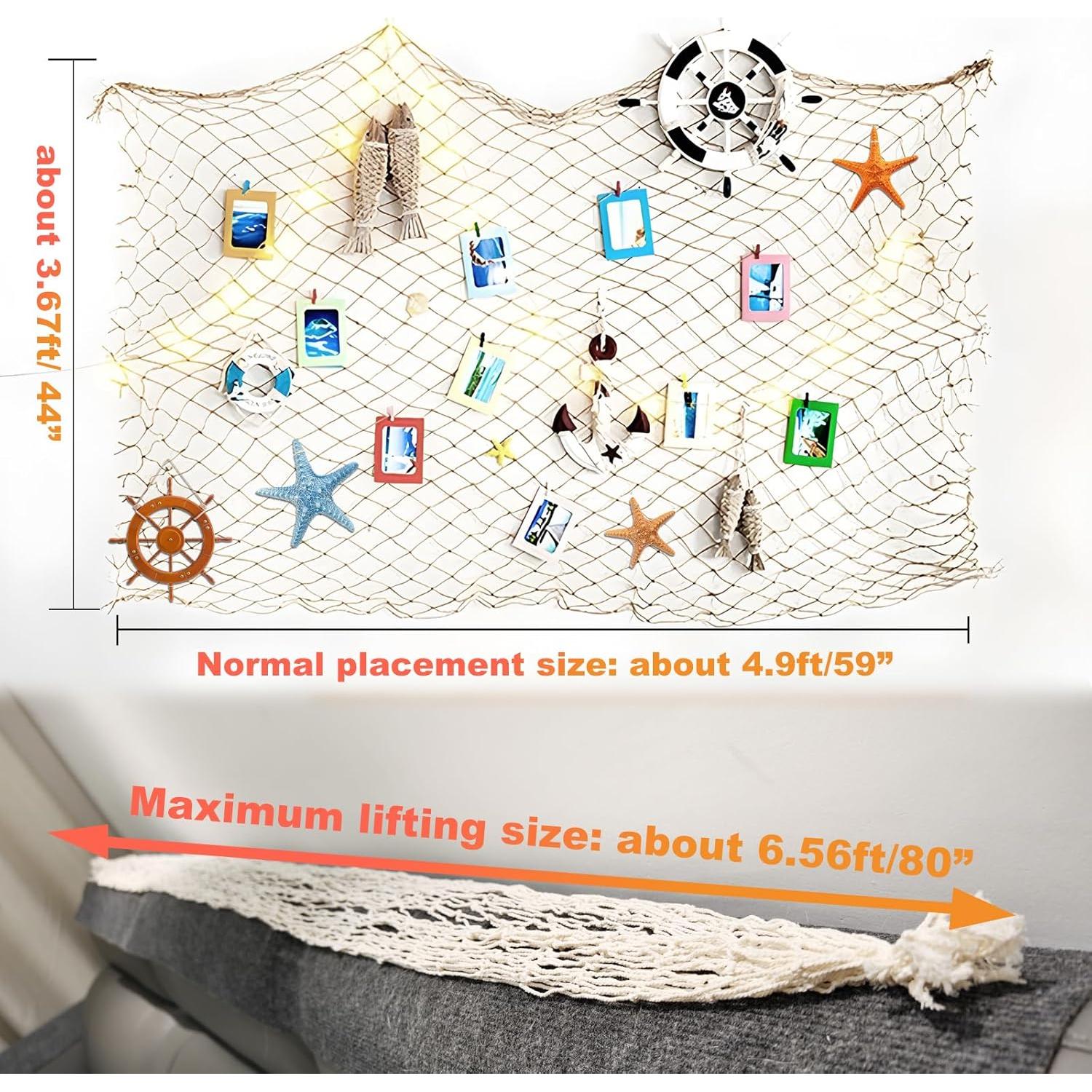 Paquete de 2 Redes de Pescado Decorativas BWEALT 200x100cm