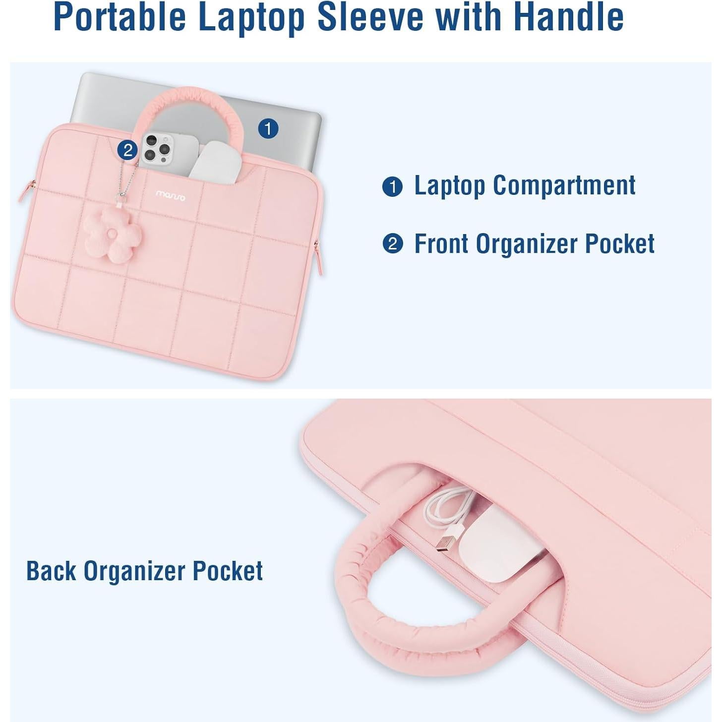 Funda Acolchada para Laptop MOSISO 13.3" Rosa - Compatible MacBook