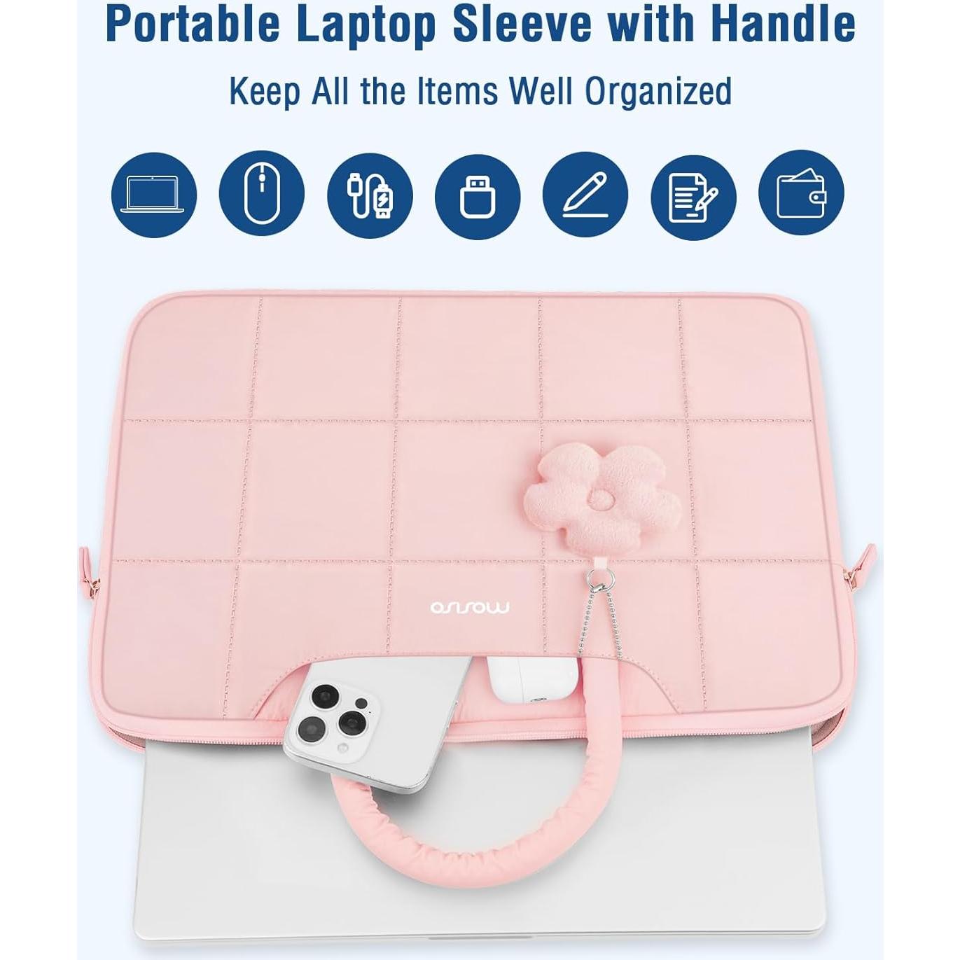 Funda Acolchada para Laptop MOSISO 13.3" Rosa - Compatible MacBook
