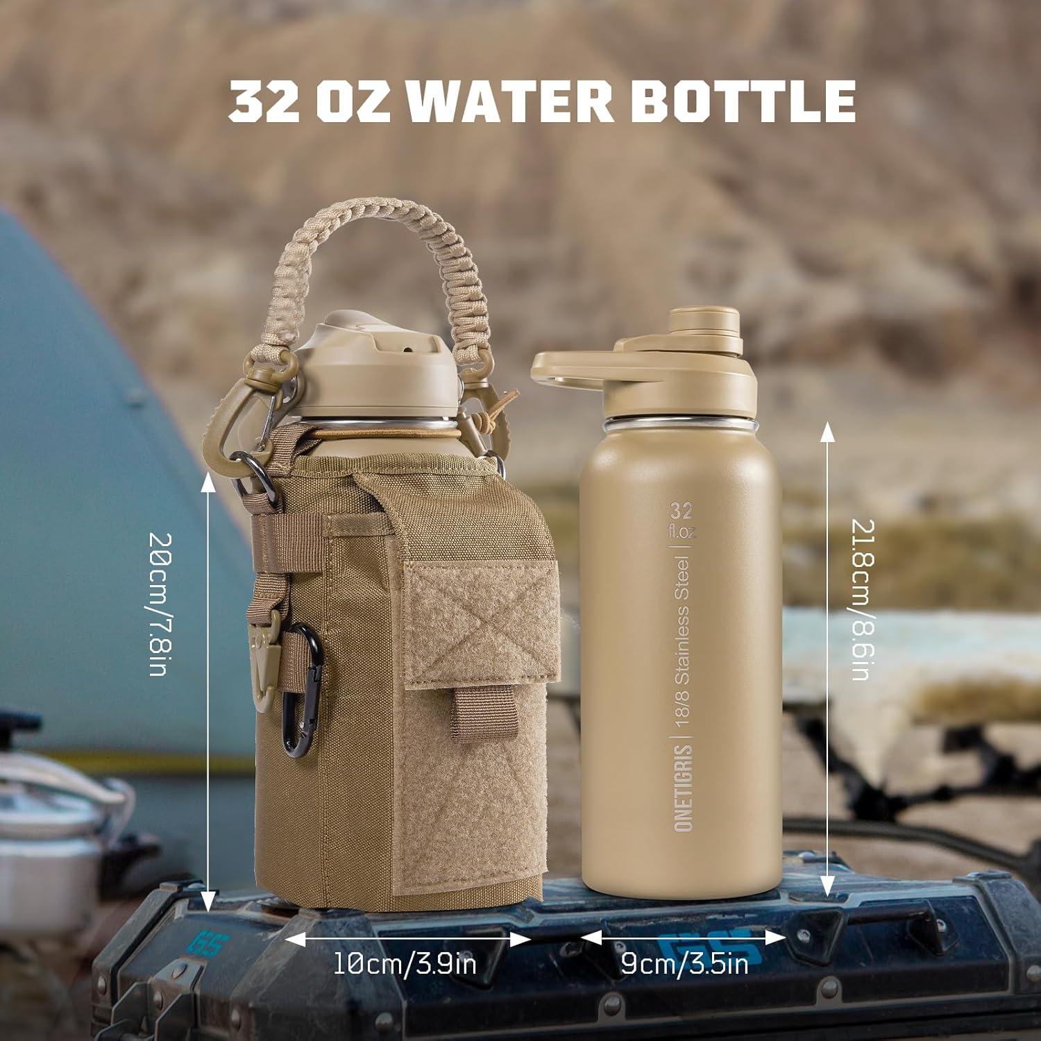 Botella de Agua Aislada OneTigris 0.91L con 3 Tapas