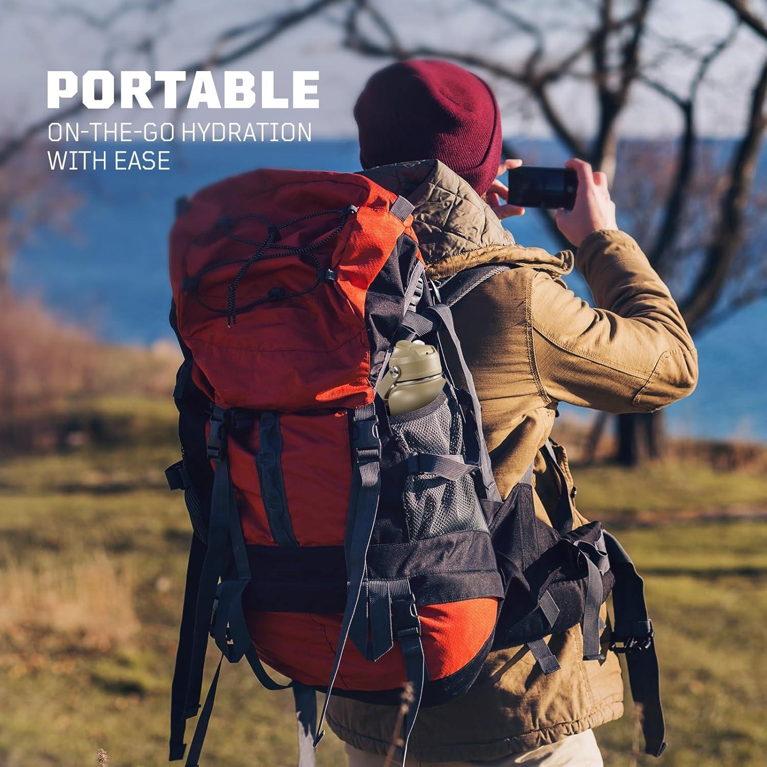 Botella de Agua Aislada OneTigris 0.91L con 3 Tapas