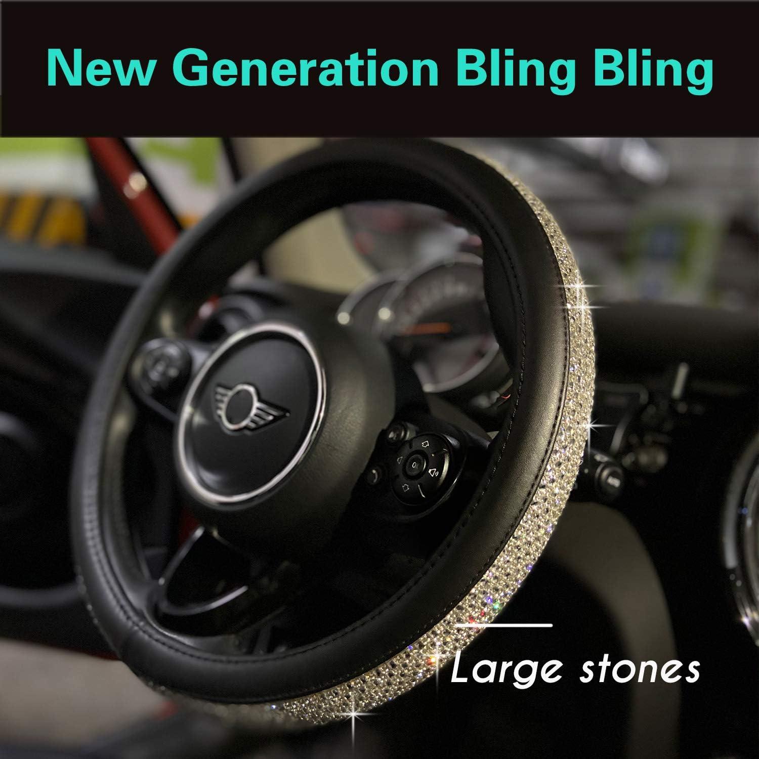 Funda de Volante PINCTROT Super Brillante 15 Pulgadas Plata