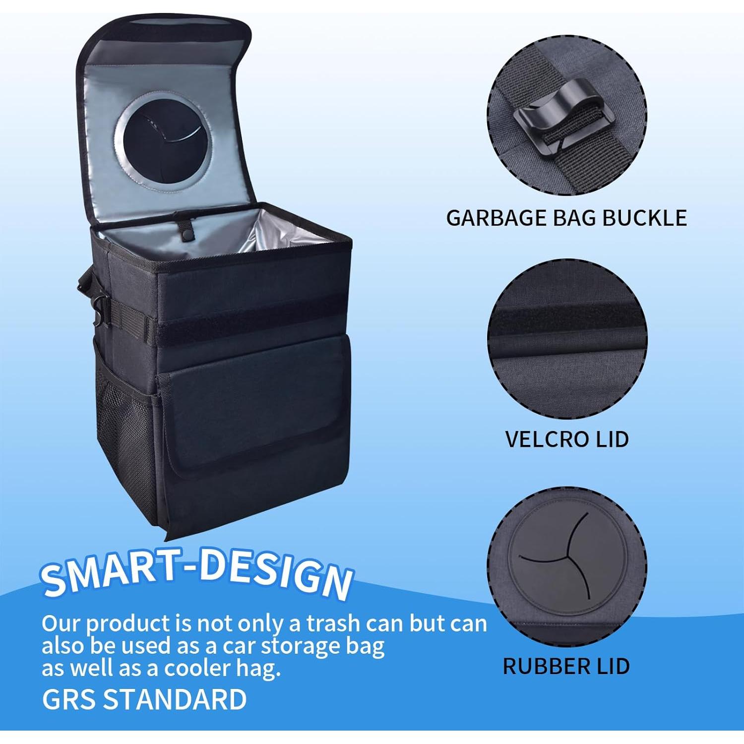 Cubo de Basura Plegable para Auto ILLINOS 19x15x23cm Impermeable