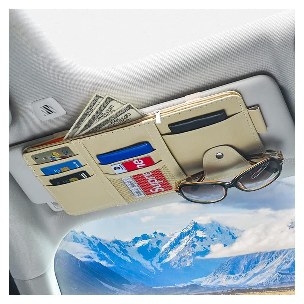 Organizador de Visera de Sol Fekey&JF Beige para Auto