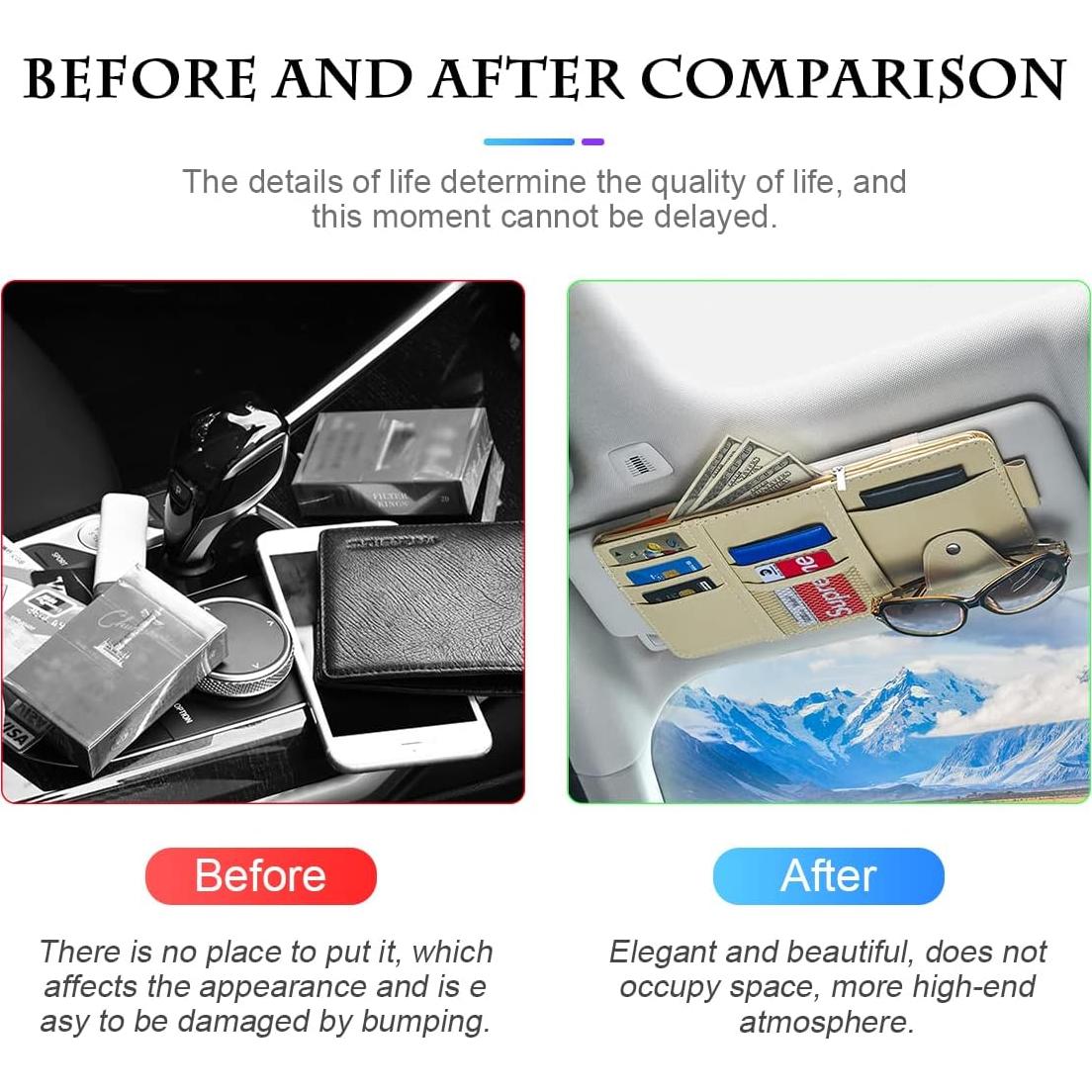 Organizador de Visera de Sol Fekey&JF Beige para Auto