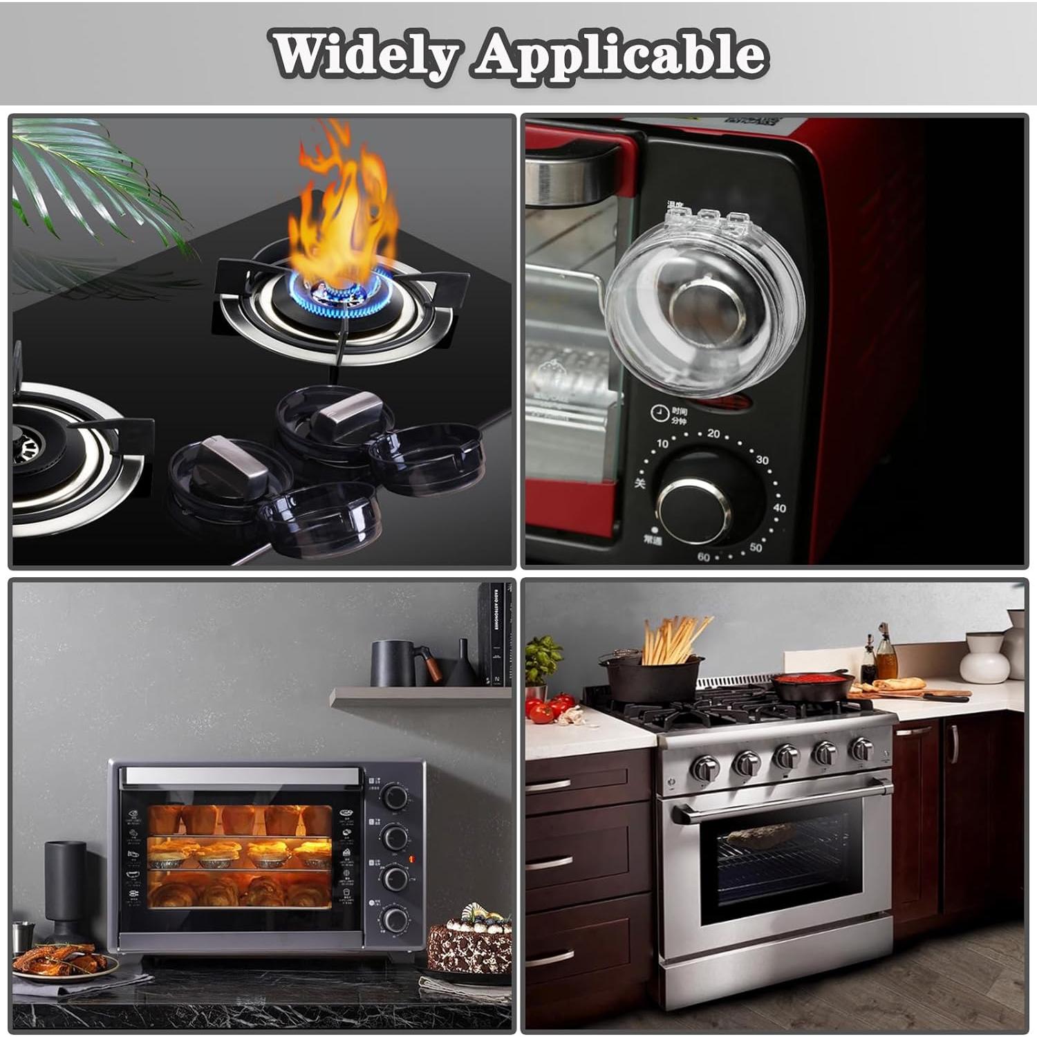 Cubiertas de Seguridad para Perillas de Estufa - 6 Piezas Negro