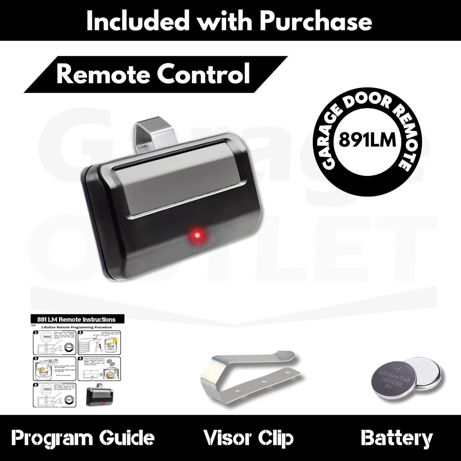 Control Remoto Garage Outlet 891LM para Chamberlain Liftmaster
