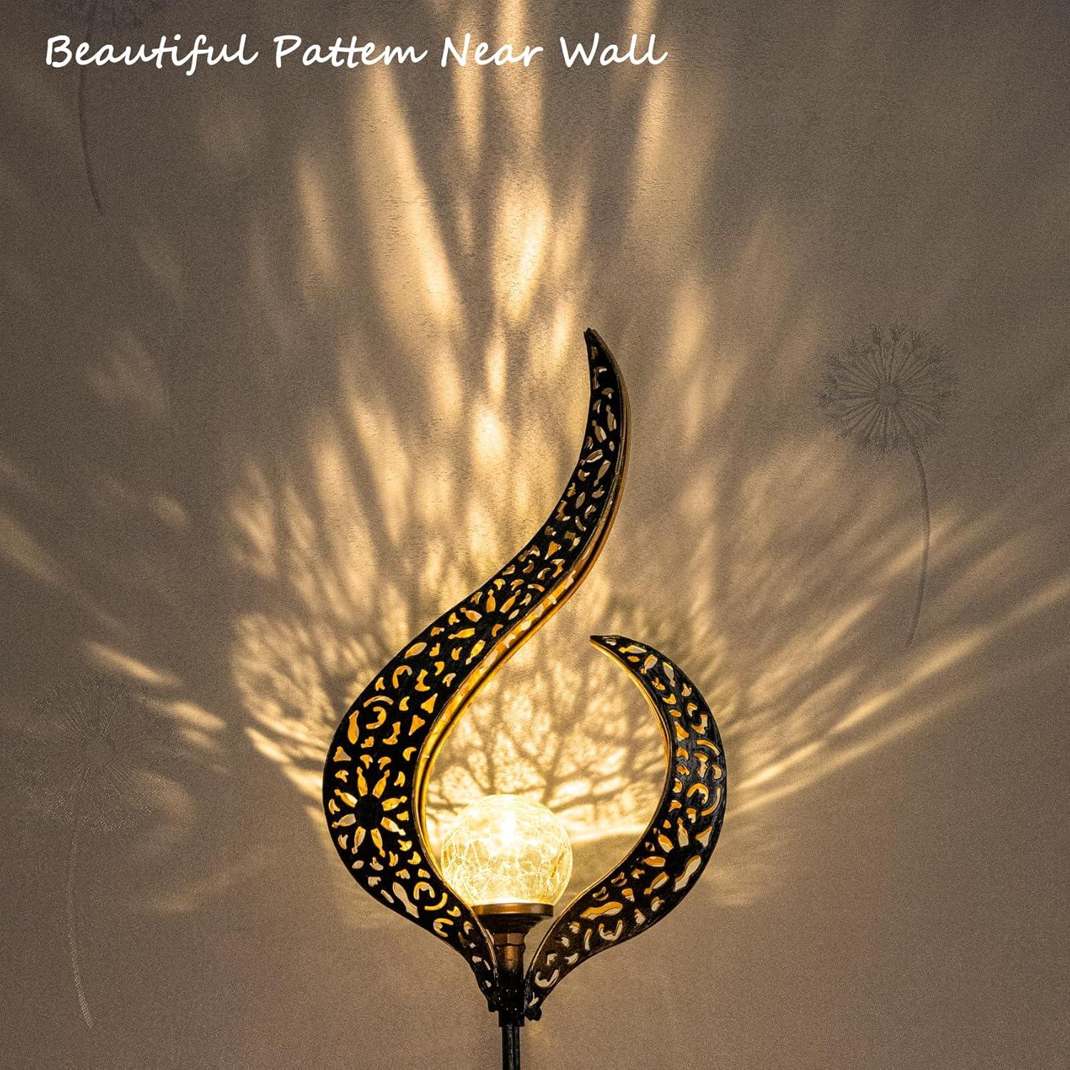 Luces Solares de Jardín HOMEIMPRO, LED Flor de Vidrio Impermeable