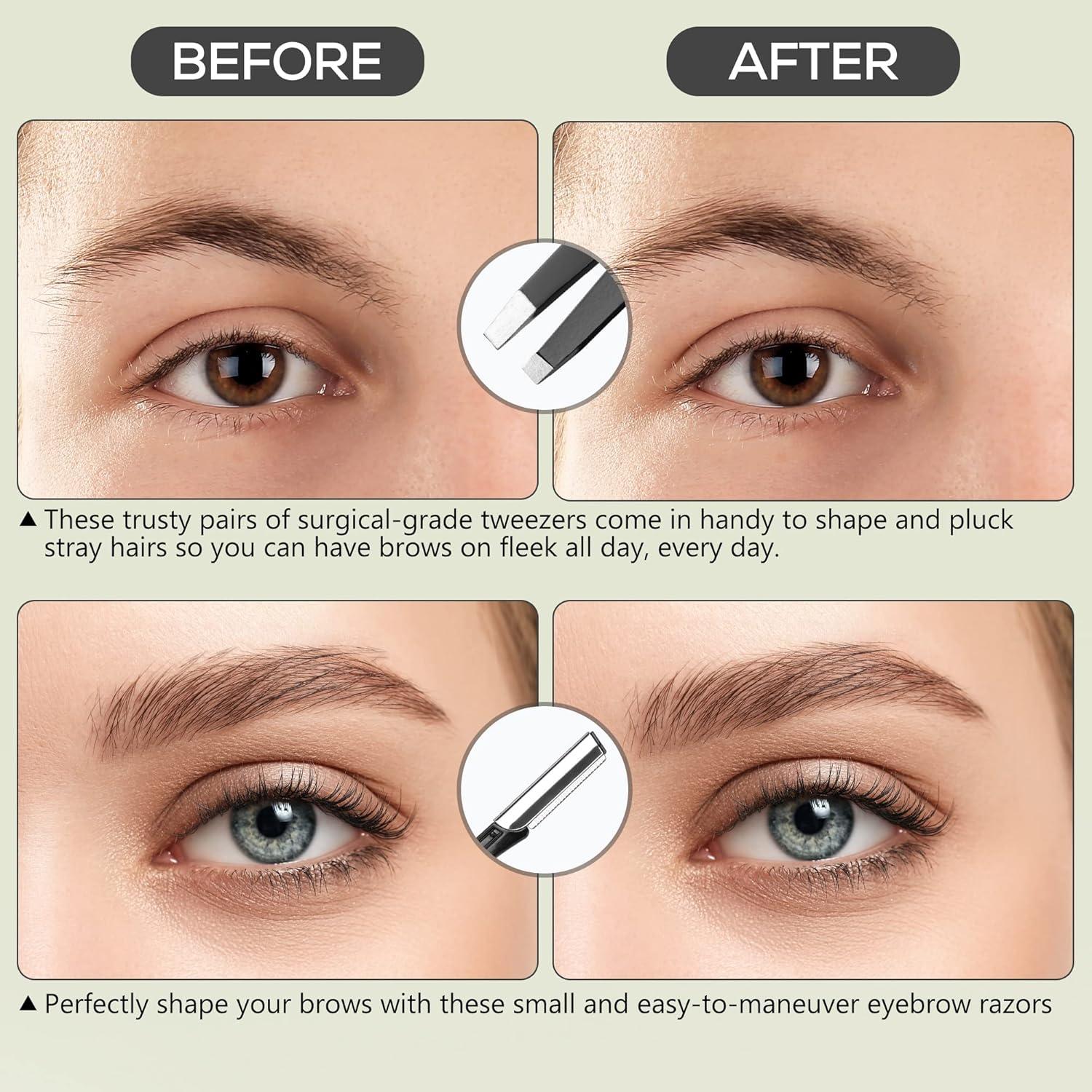 Kit de Aseo de Cejas NAZQAT - 6 Piezas en Acero Inoxidable